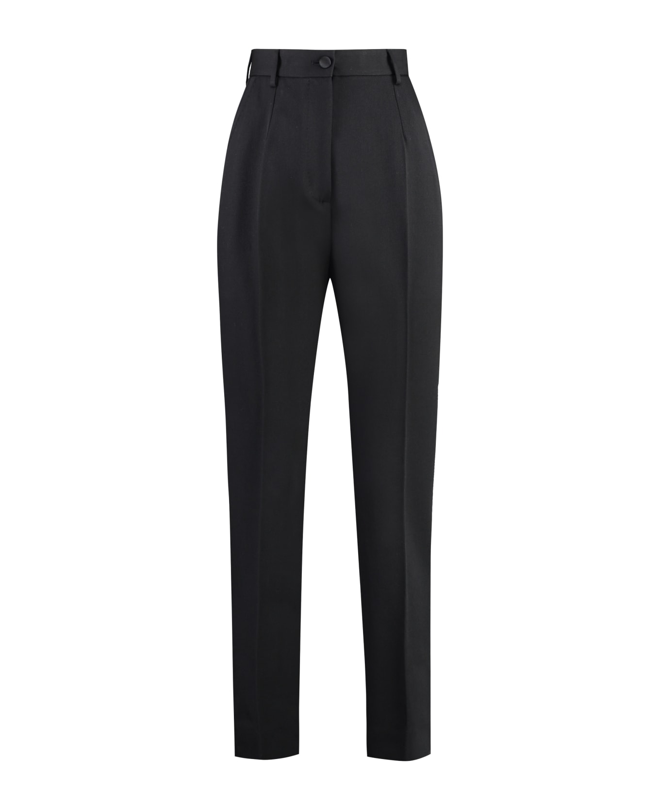 Dolce & Gabbana Wool Gabardine Trousers - NERO