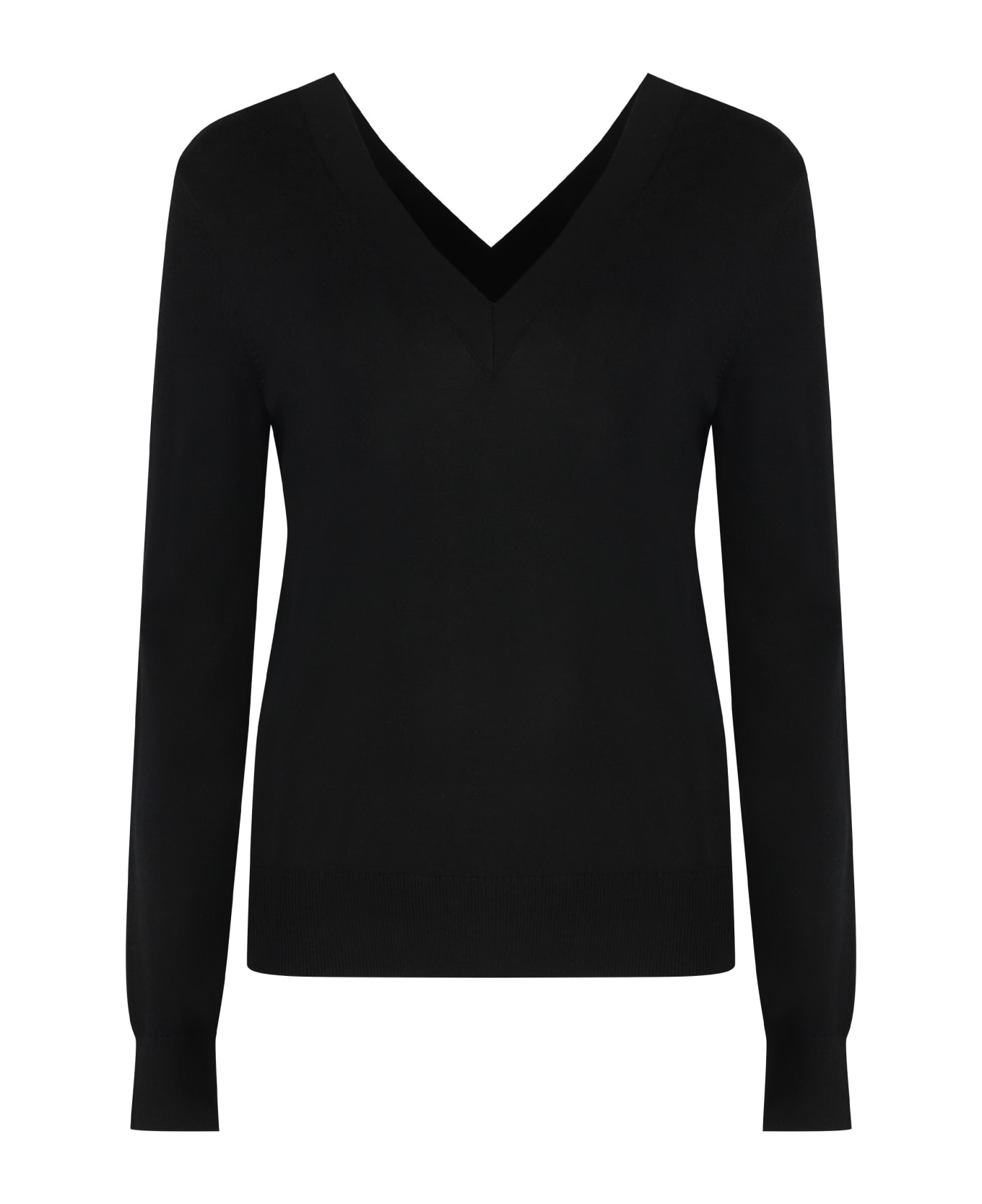 Calvin Klein Wool V-neck Sweater - black