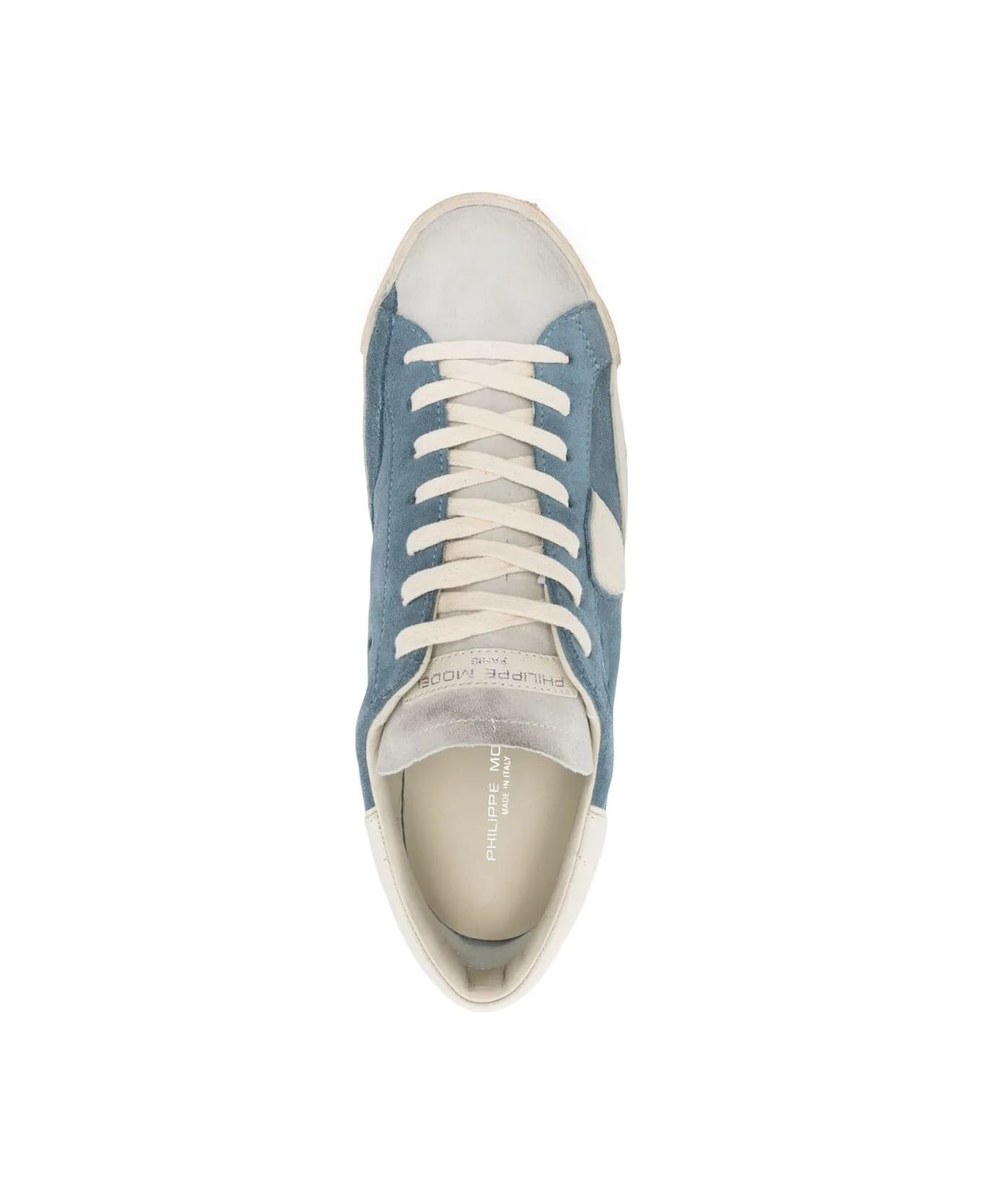Philippe Model Prsx Low Man Sneakers - Daim Mixage Light Blue White