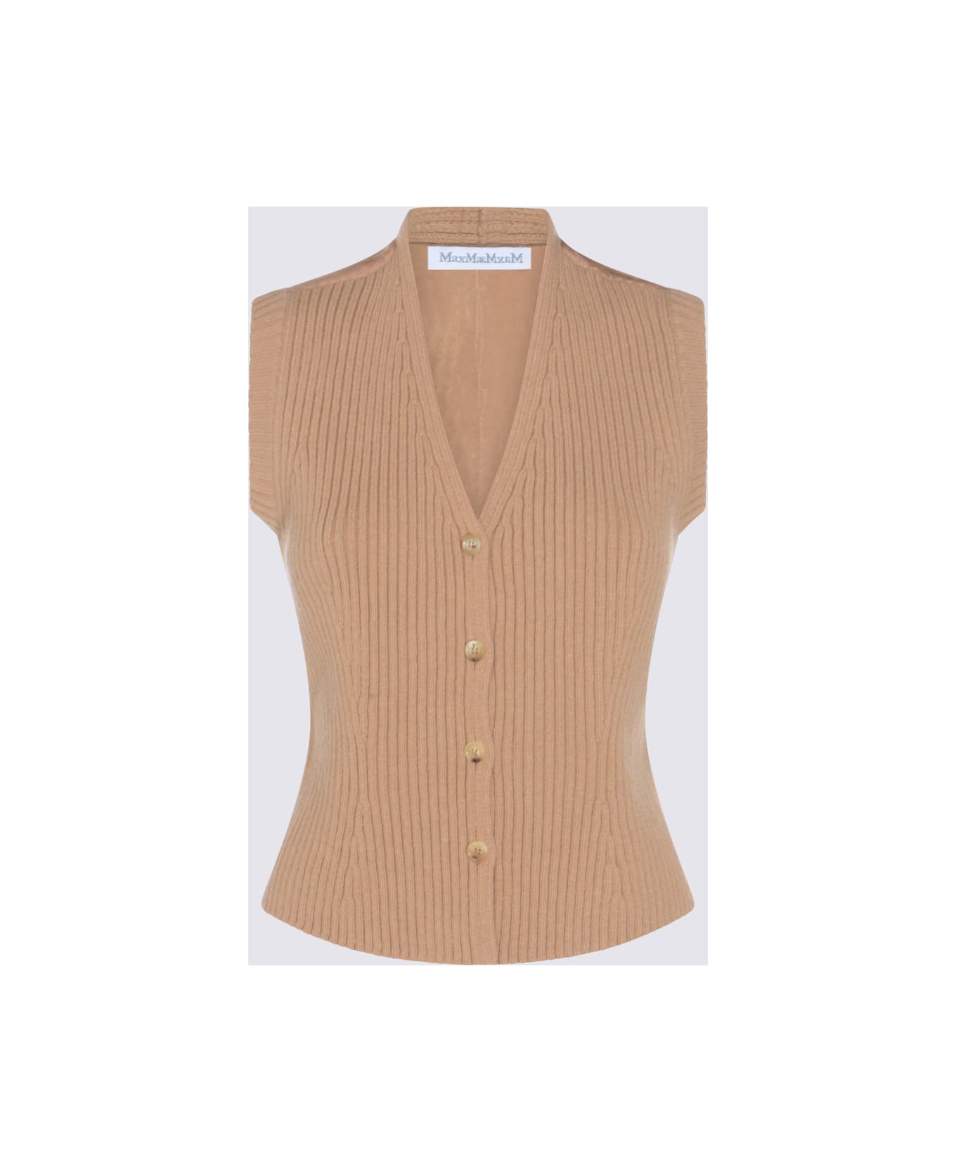 Max Mara Brown Wool Madre Knitwear - Camel