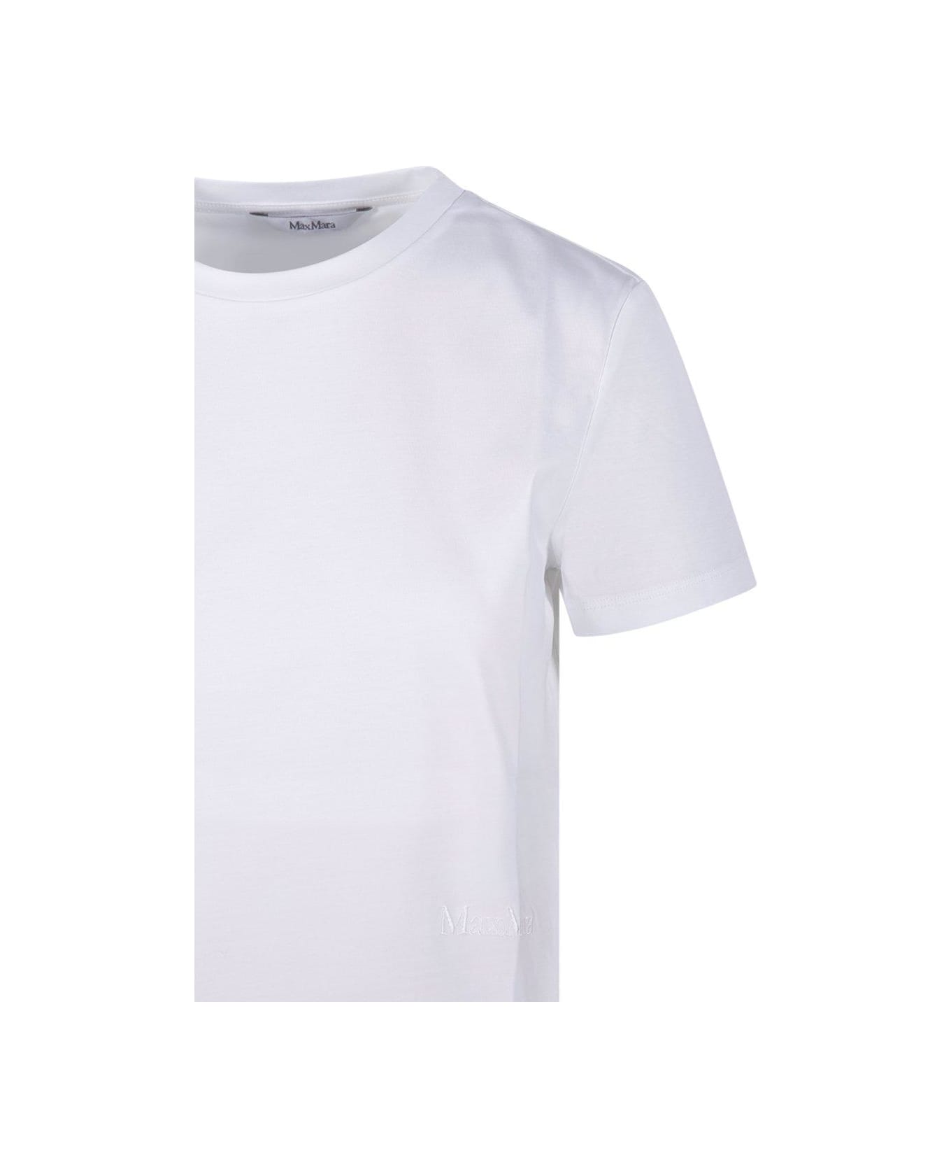 Max Mara Logo Embroidered Crewneck T-shirt - White