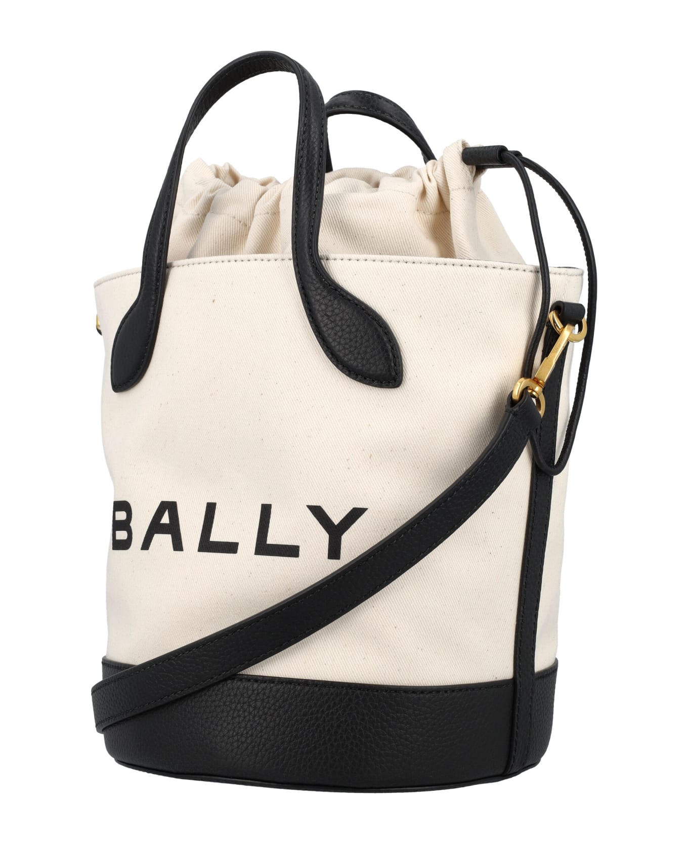 Bally Bar 8 Hours Bucket Bag - NATURAL/BLACK+GOLD