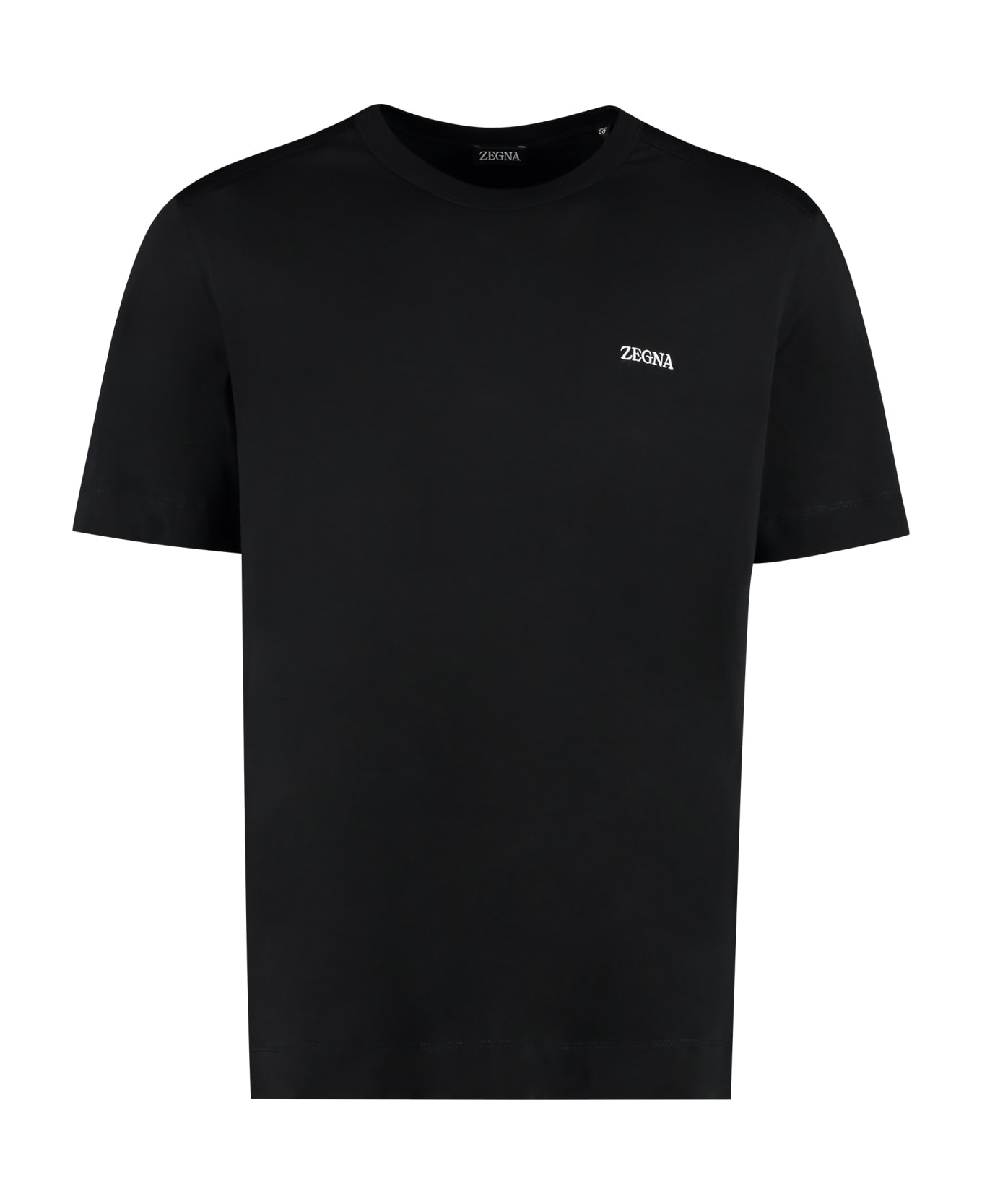 Zegna Logo Cotton T-shirt - black シャツ