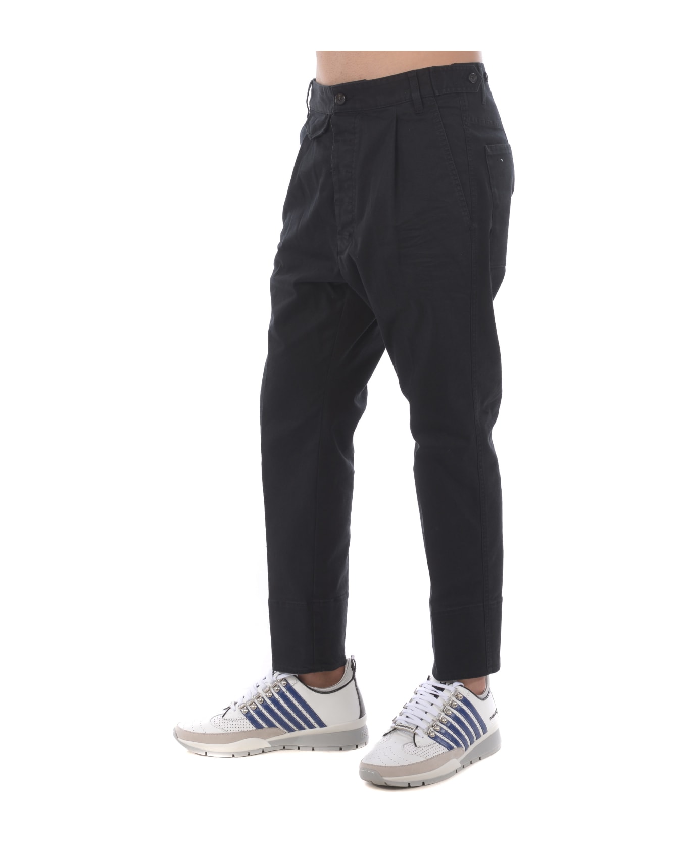 Dsquared2 Trousers In Stretch Cotton. - Nero