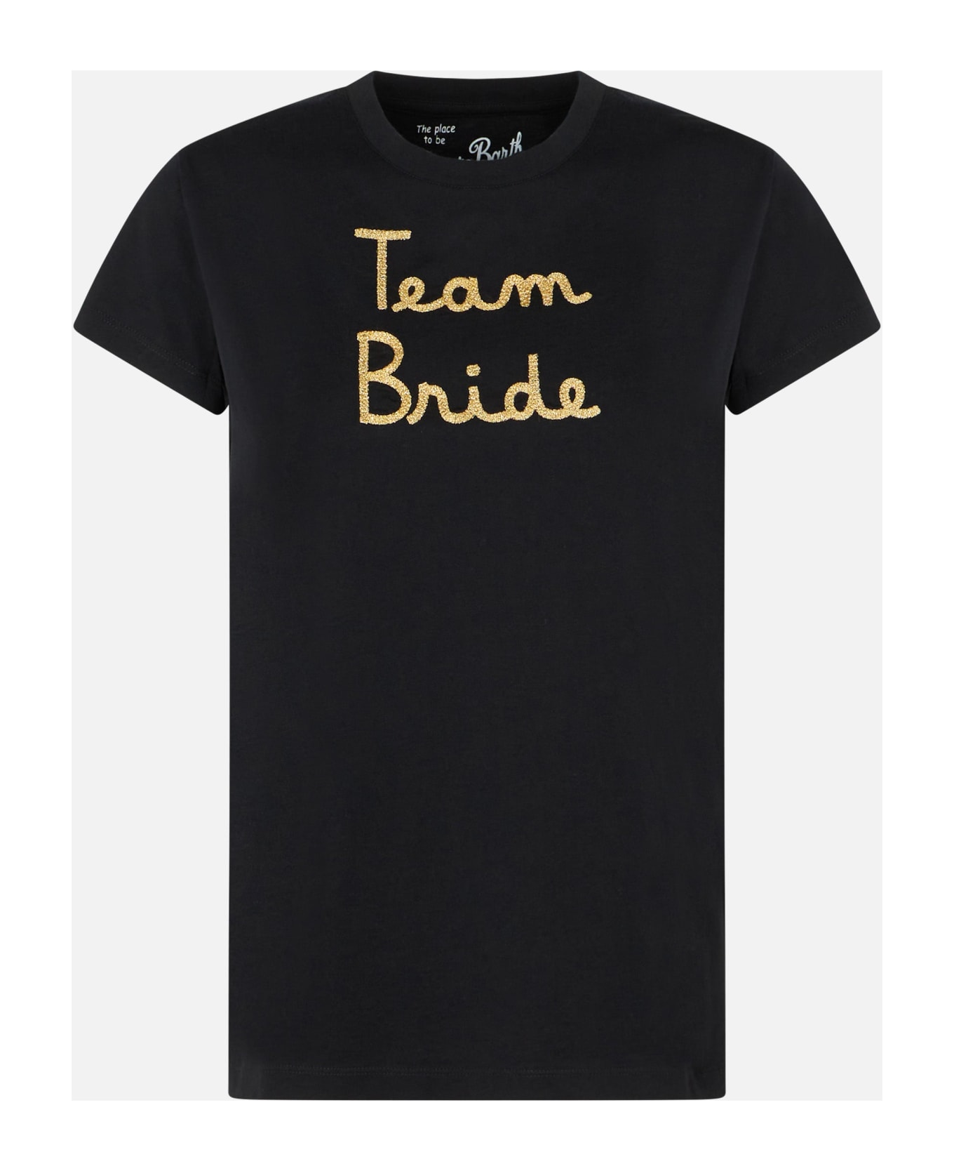 MC2 Saint Barth Woman Cotton T-shirt With Embroidery - BLACK