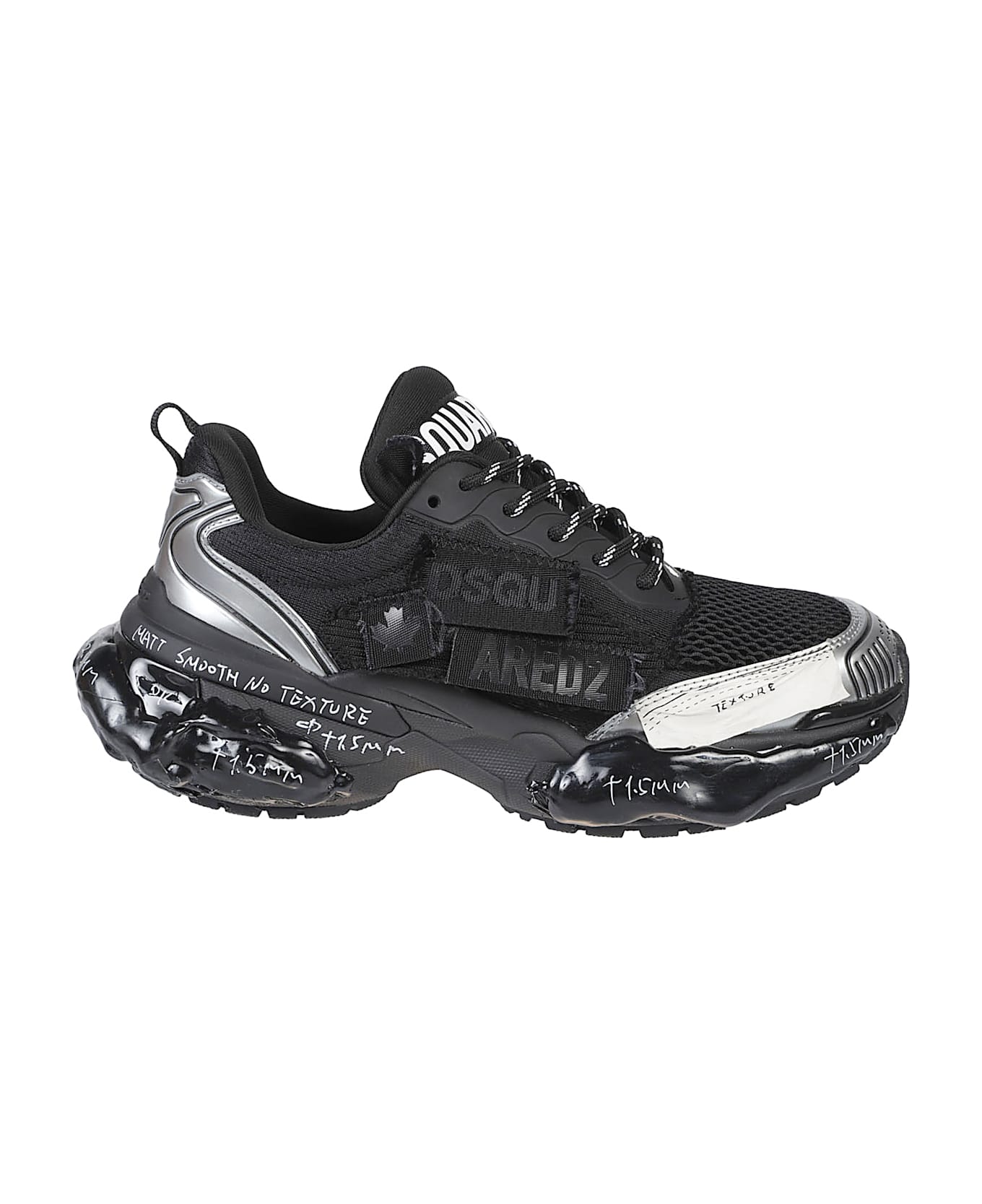 Dsquared2 Faster Lace-up Low Top Sneakers - Antracite/nero/silver