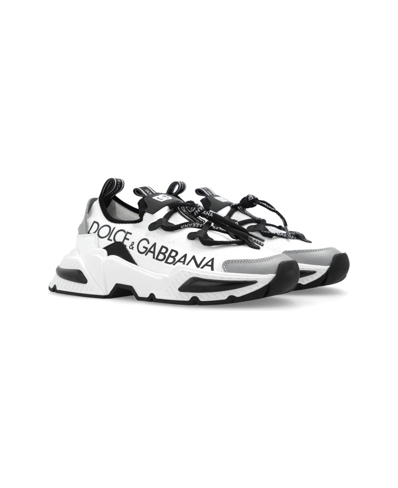 Dolce & Gabbana Airmaster Panelled Lace-up Sneakers - Bianco