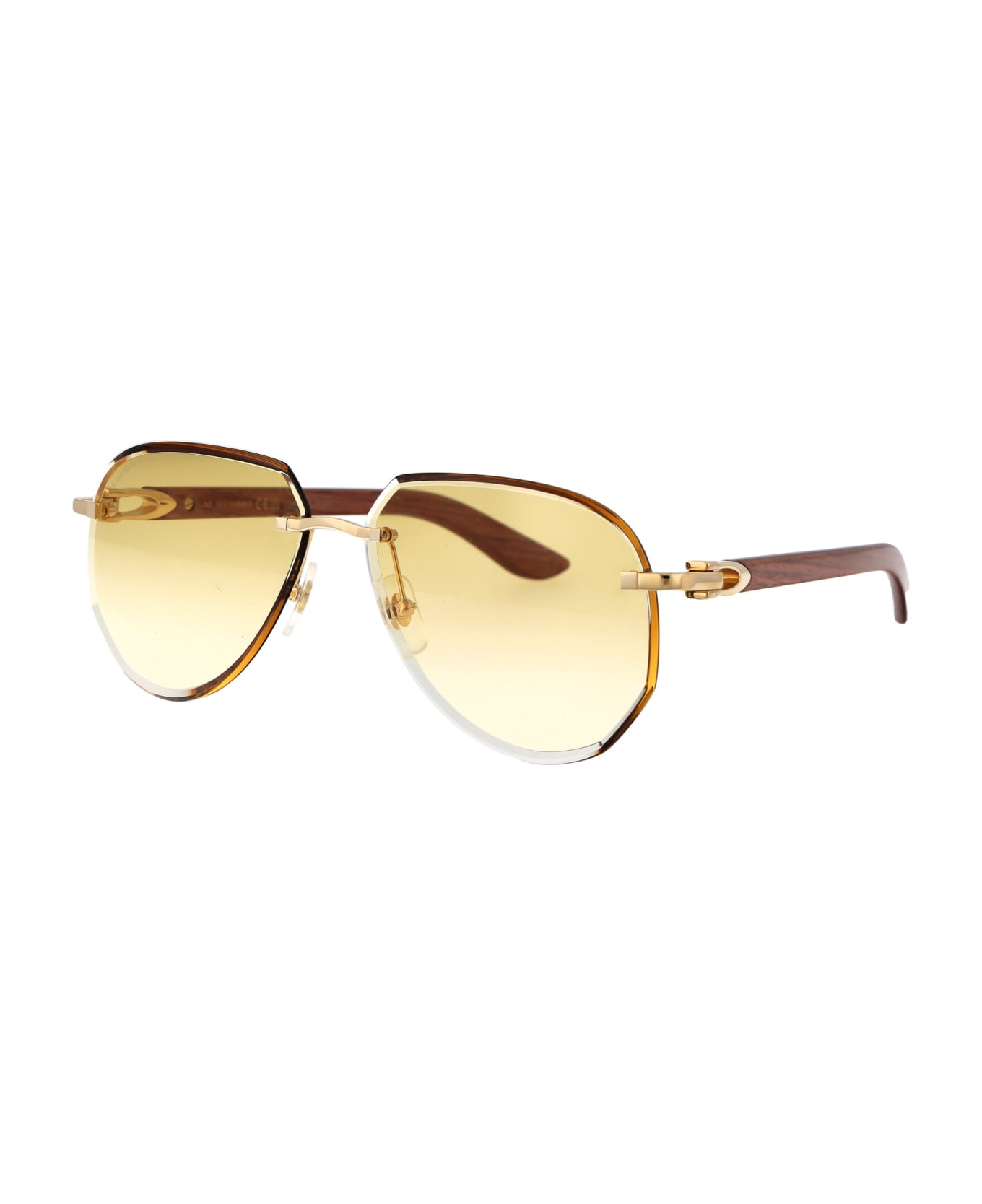 Cartier Eyewear Ct0440s Sunglasses - 004 GOLD BROWN YELLOW サングラス