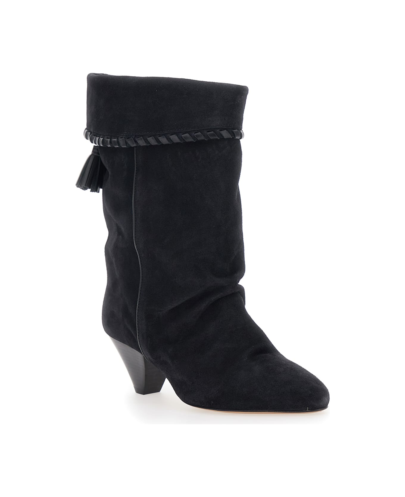 Isabel Marant 'dalby' Black Boots With Pointed Toe And Tassel Fringe In Suede Woman - Black