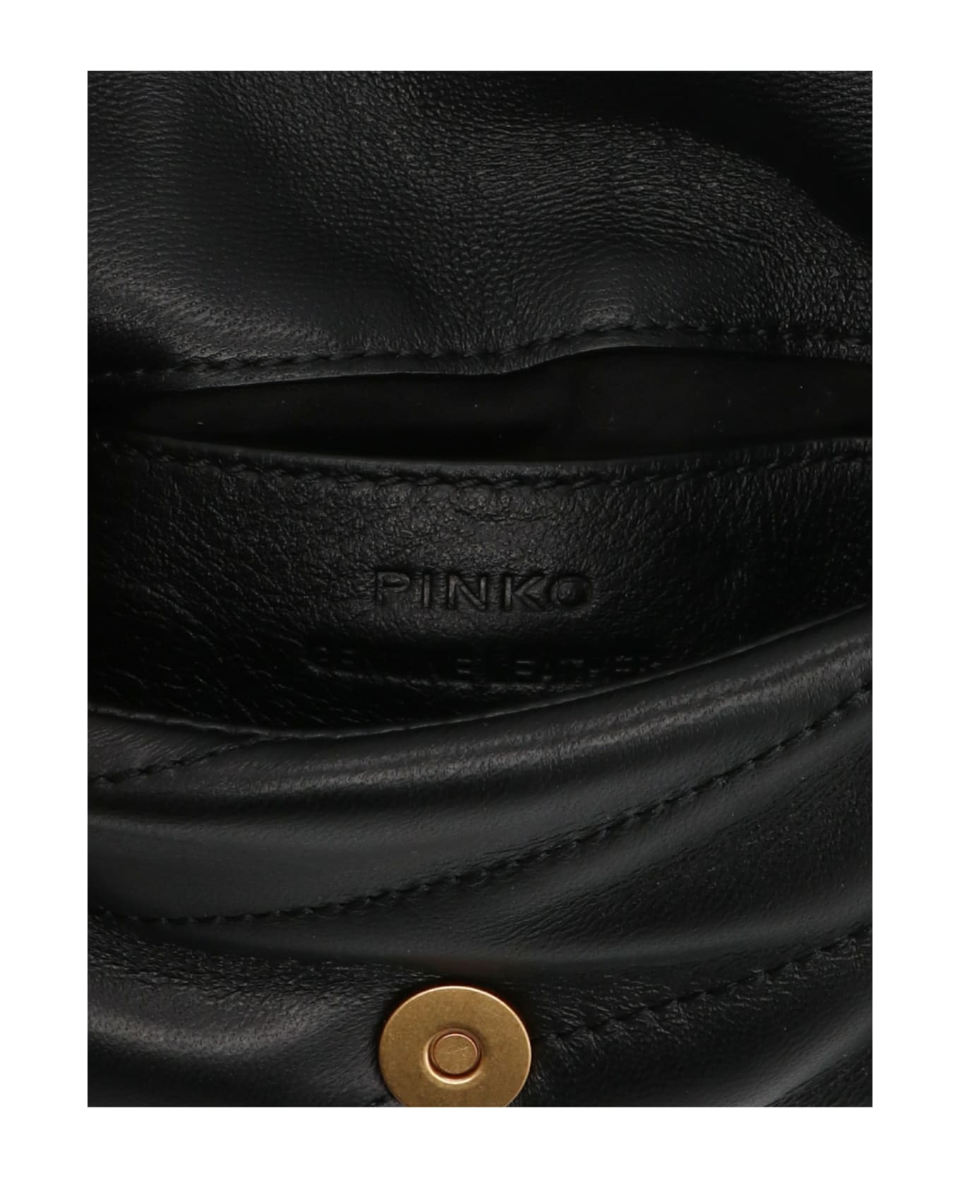 Pinko Love Micro Puff Chain Linked Mini Crossbody Bag - Black