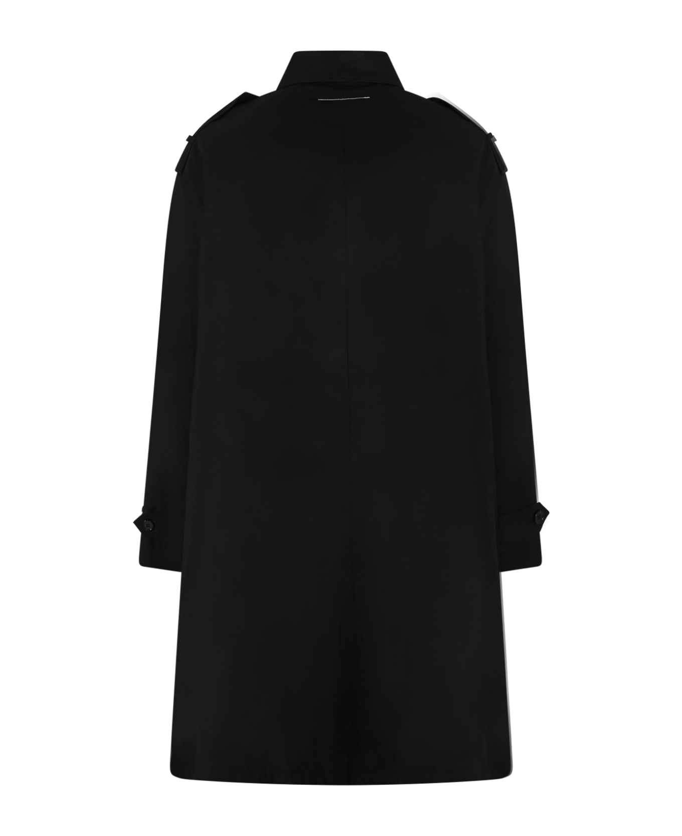 MM6 Maison Margiela Black Coat For Girl - Black コート＆ジャケット