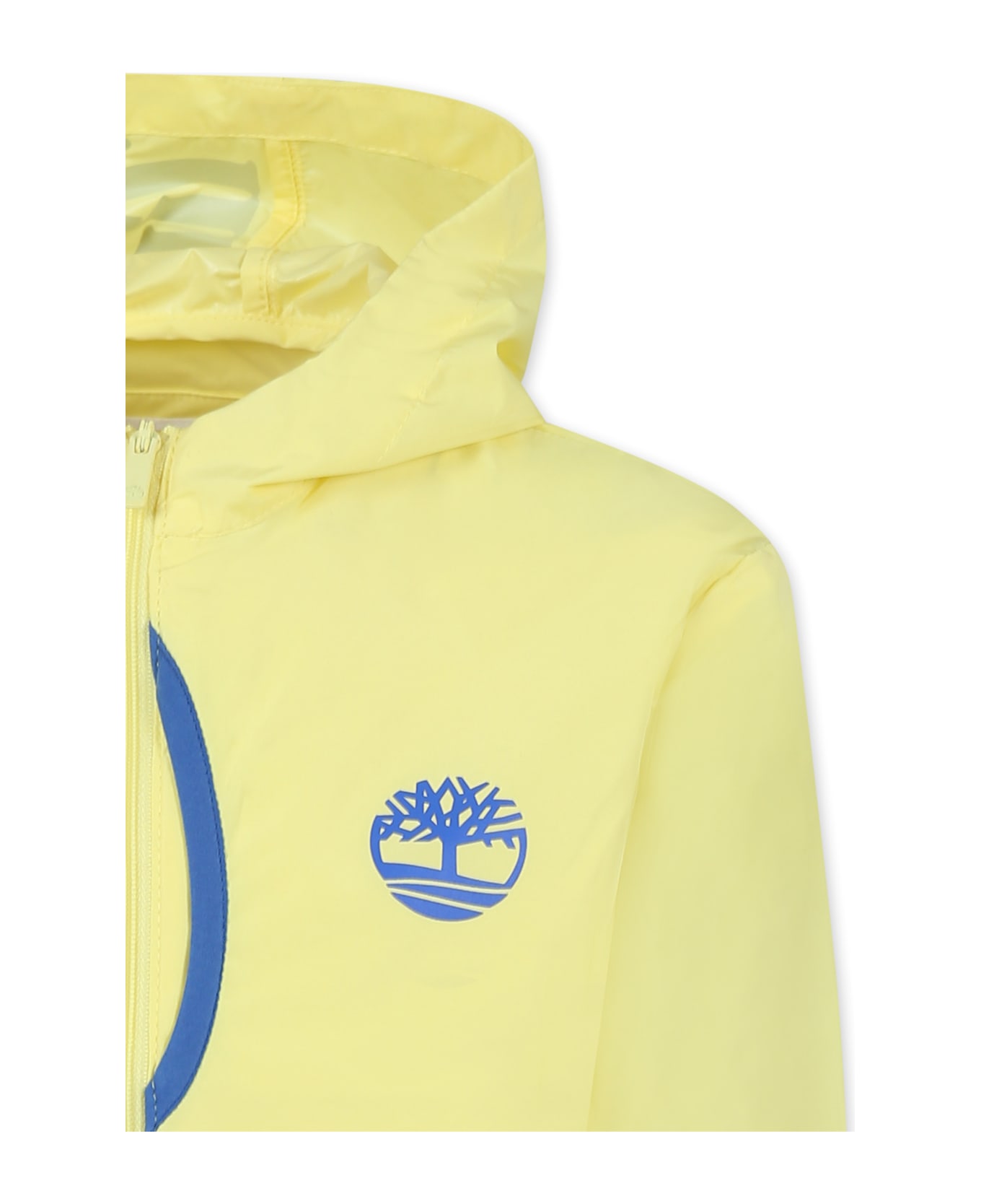 Timberland Yellow Windbreaker Jacket For Boy With Logo - Yellow