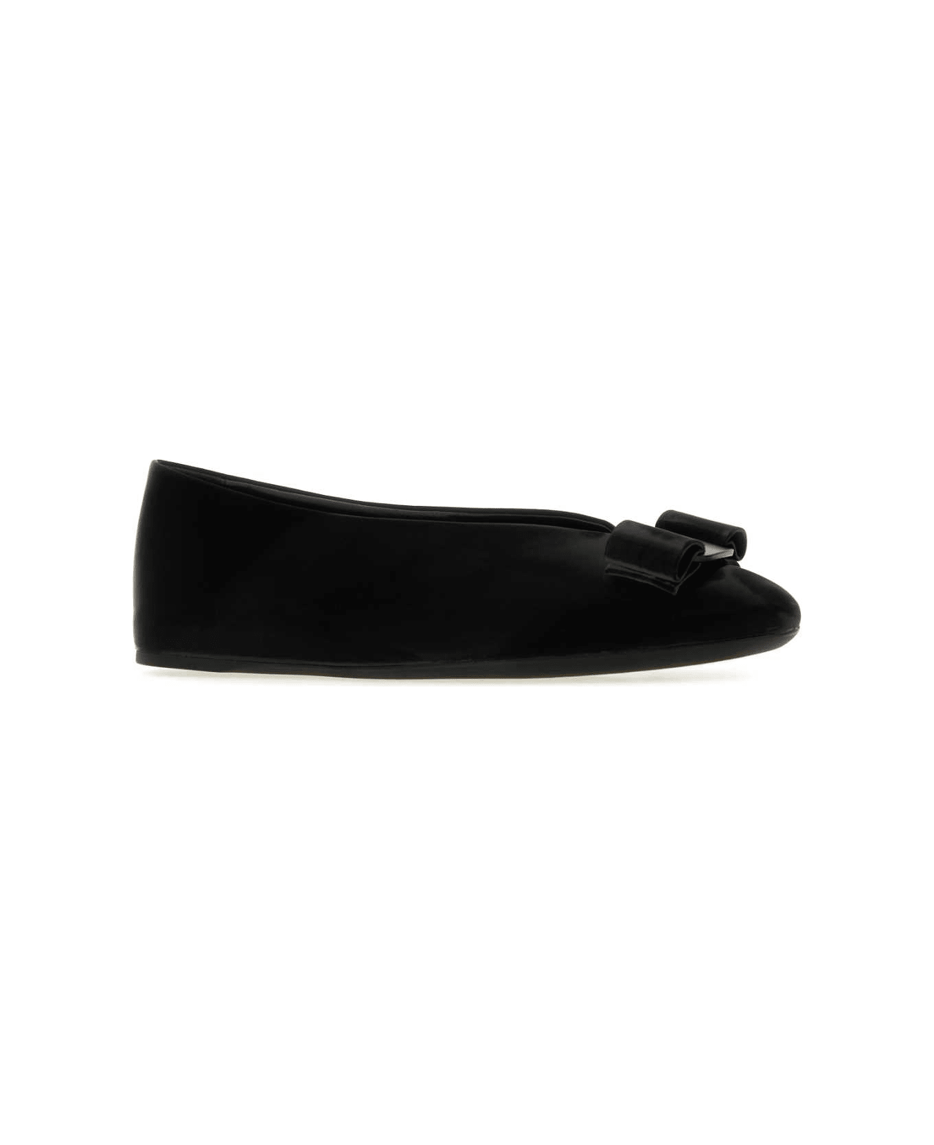 Ferragamo Black Leather Vanna I Ballerinas - NERONERONERO