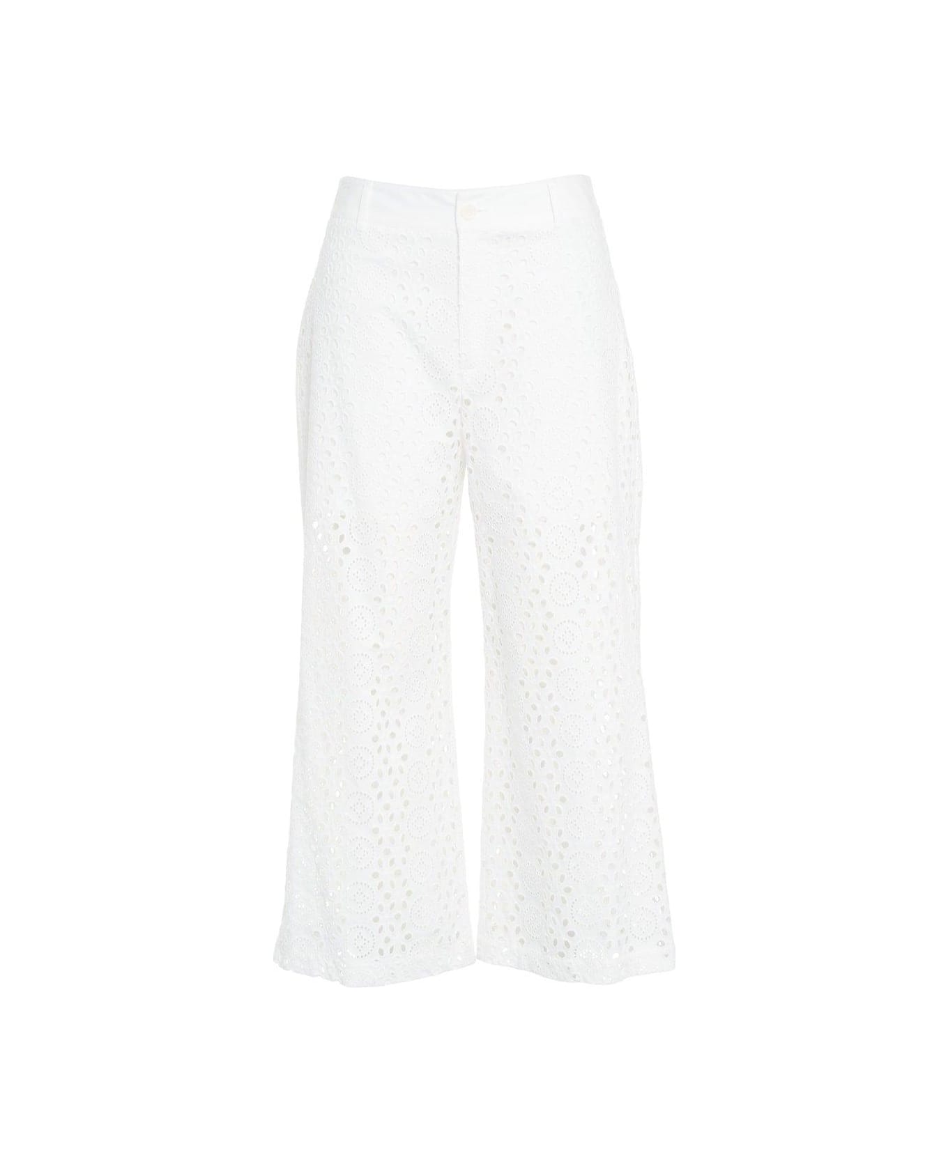 Liu-Jo Embroidered Cropped Trousers Liu-Jo - WHITE