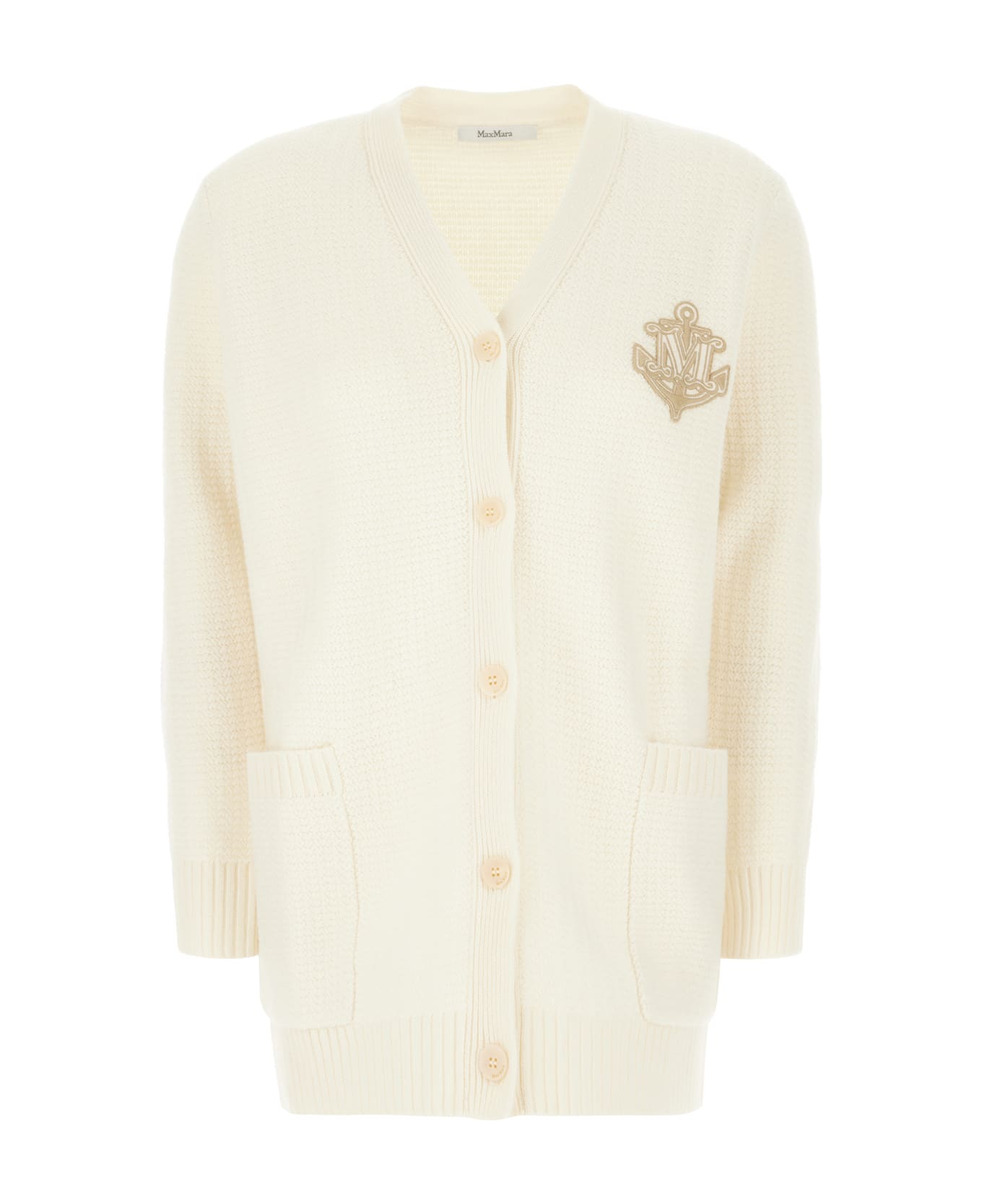 Max Mara Ivory Wool Blend Cardigan - bianco