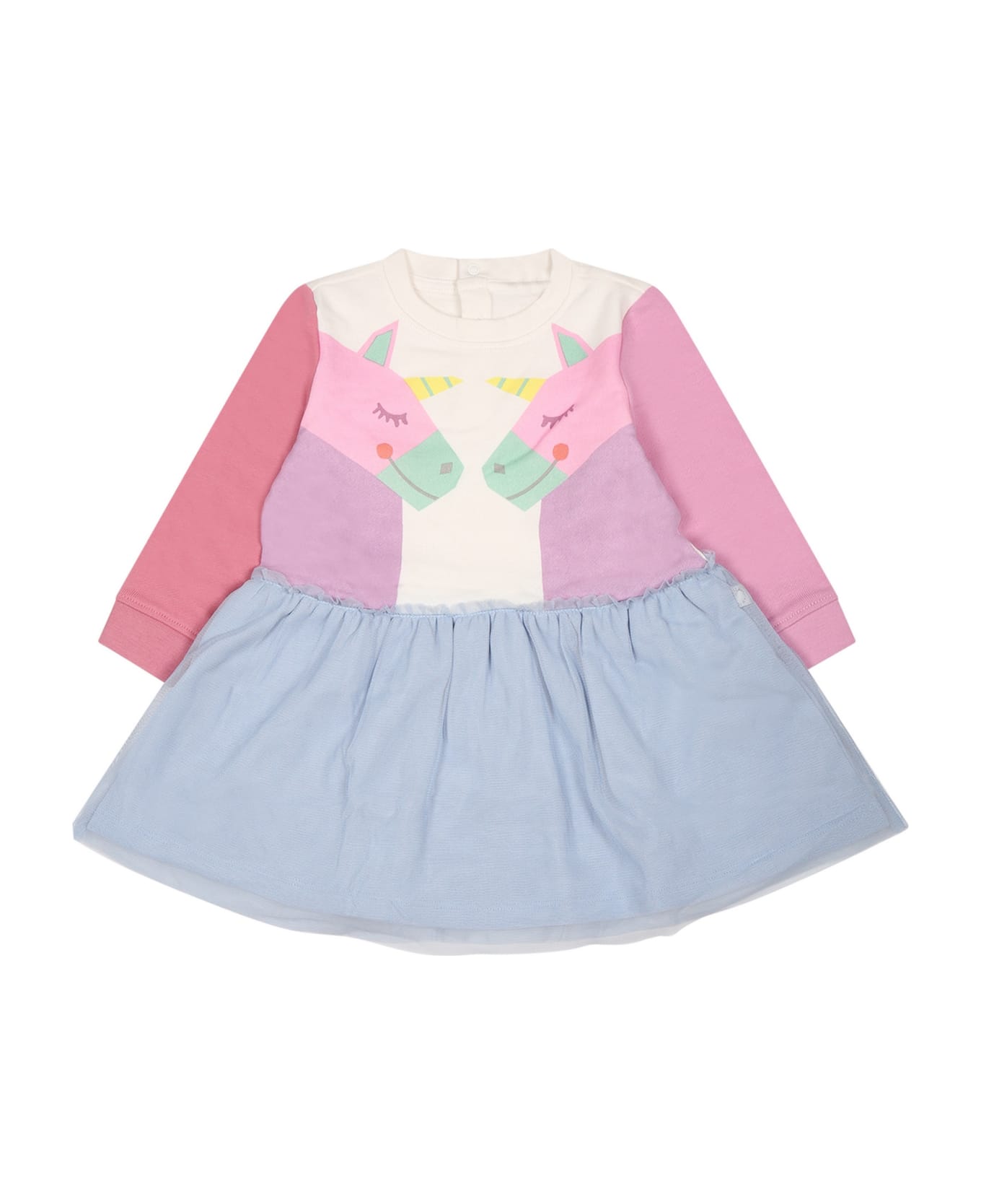 Stella McCartney Kids Multicolor Dress For Baby Girl With Unicorns - Multicolor