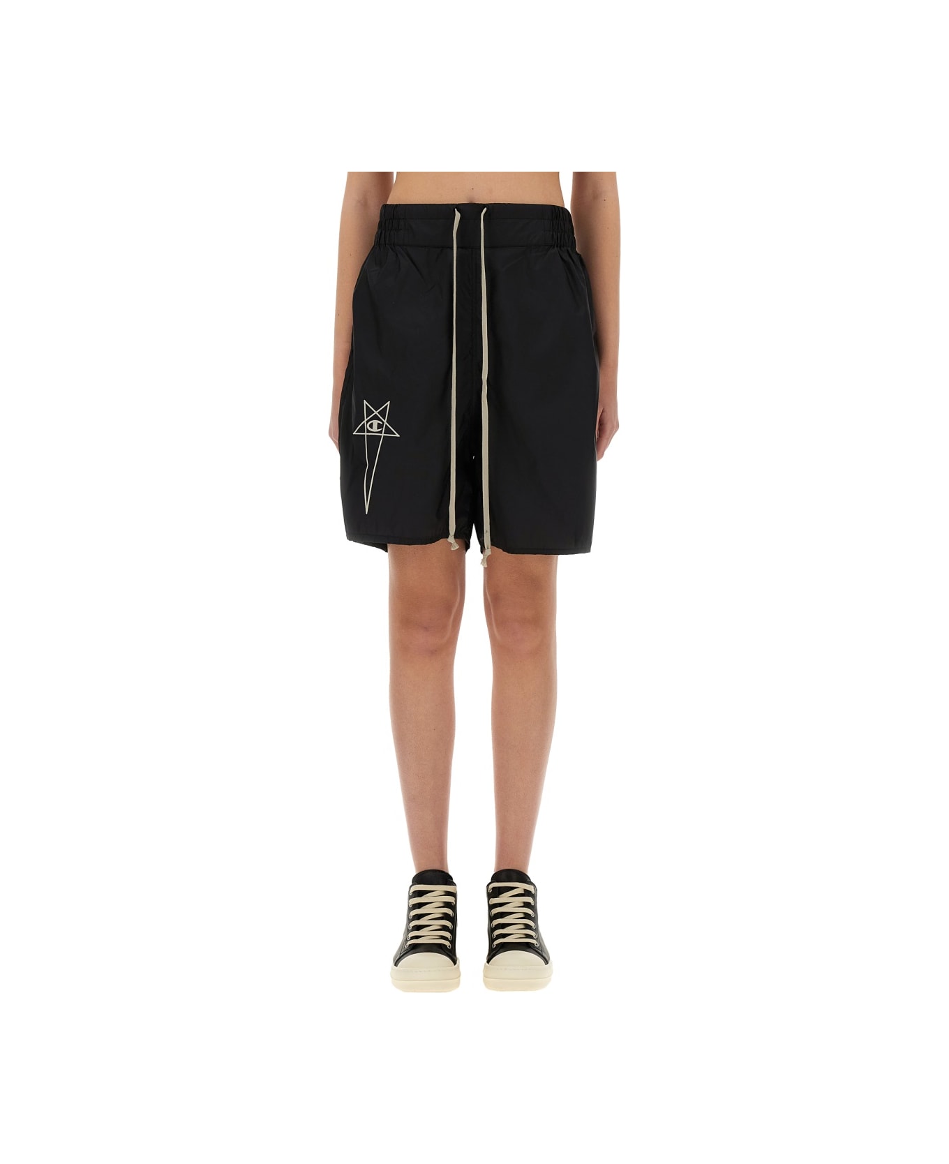 Rick Owens x Champion Shorts With Logo - BLACK