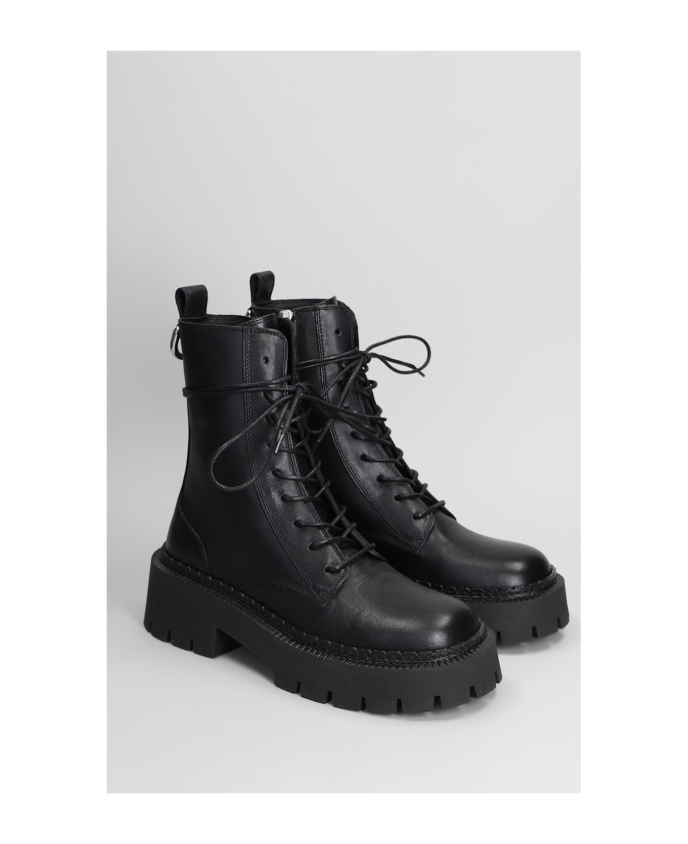 Vic Matié Etna 101 Combat Boots In Black Leather - black