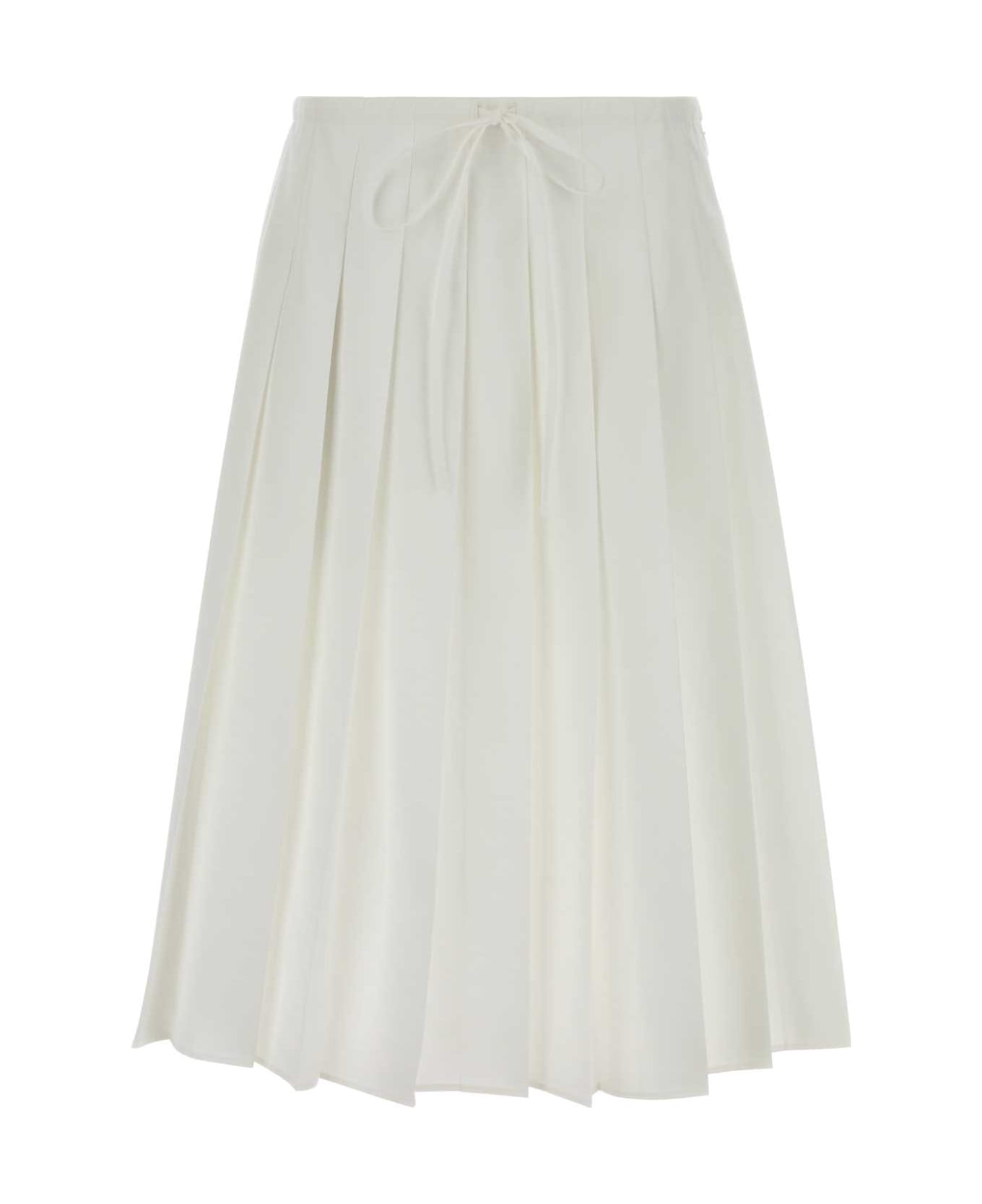 Prada White Poplin Skirt - BIANCO