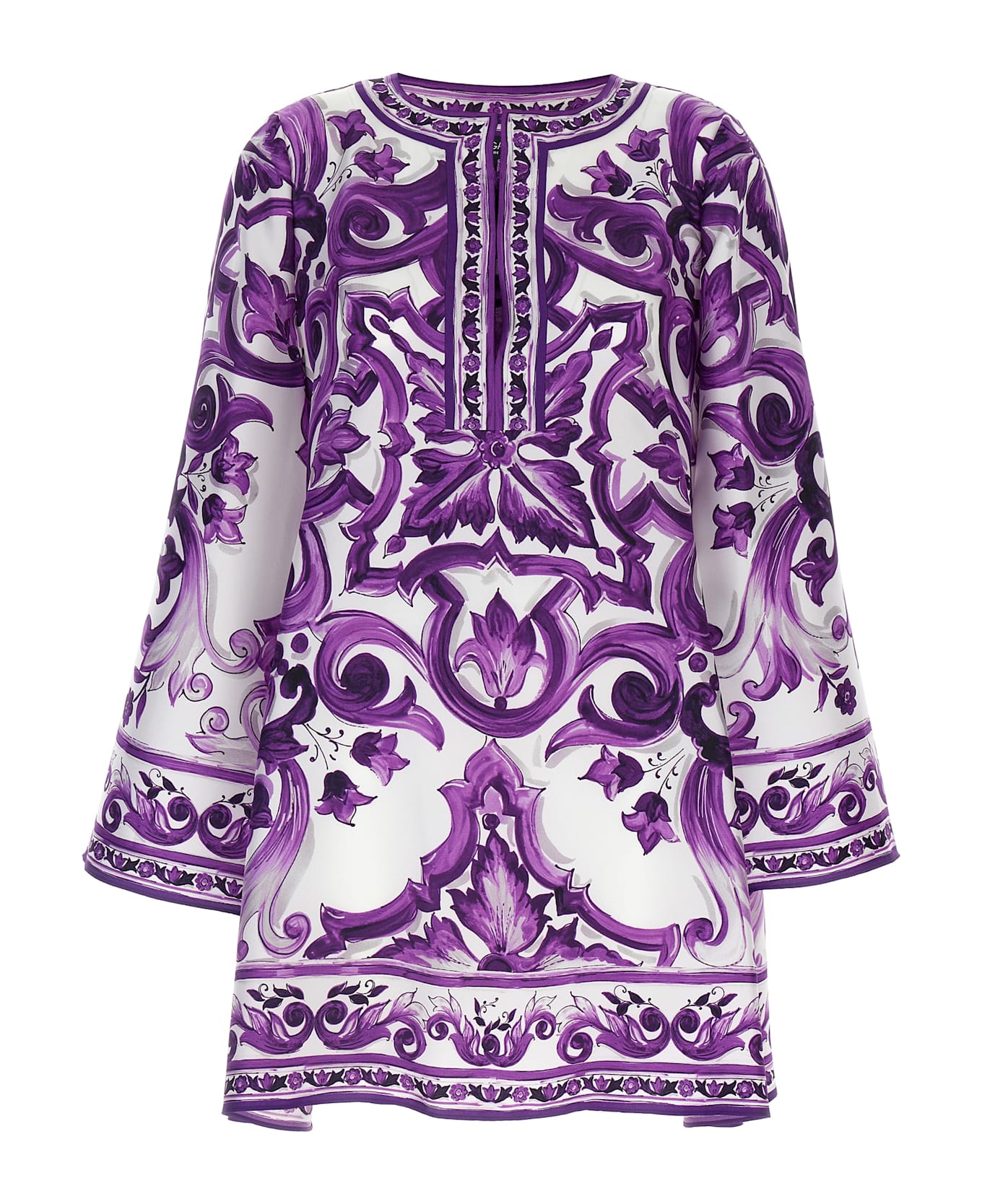 Dolce 
Gabbana 
maiolica
 Print Mini Dress - Purple