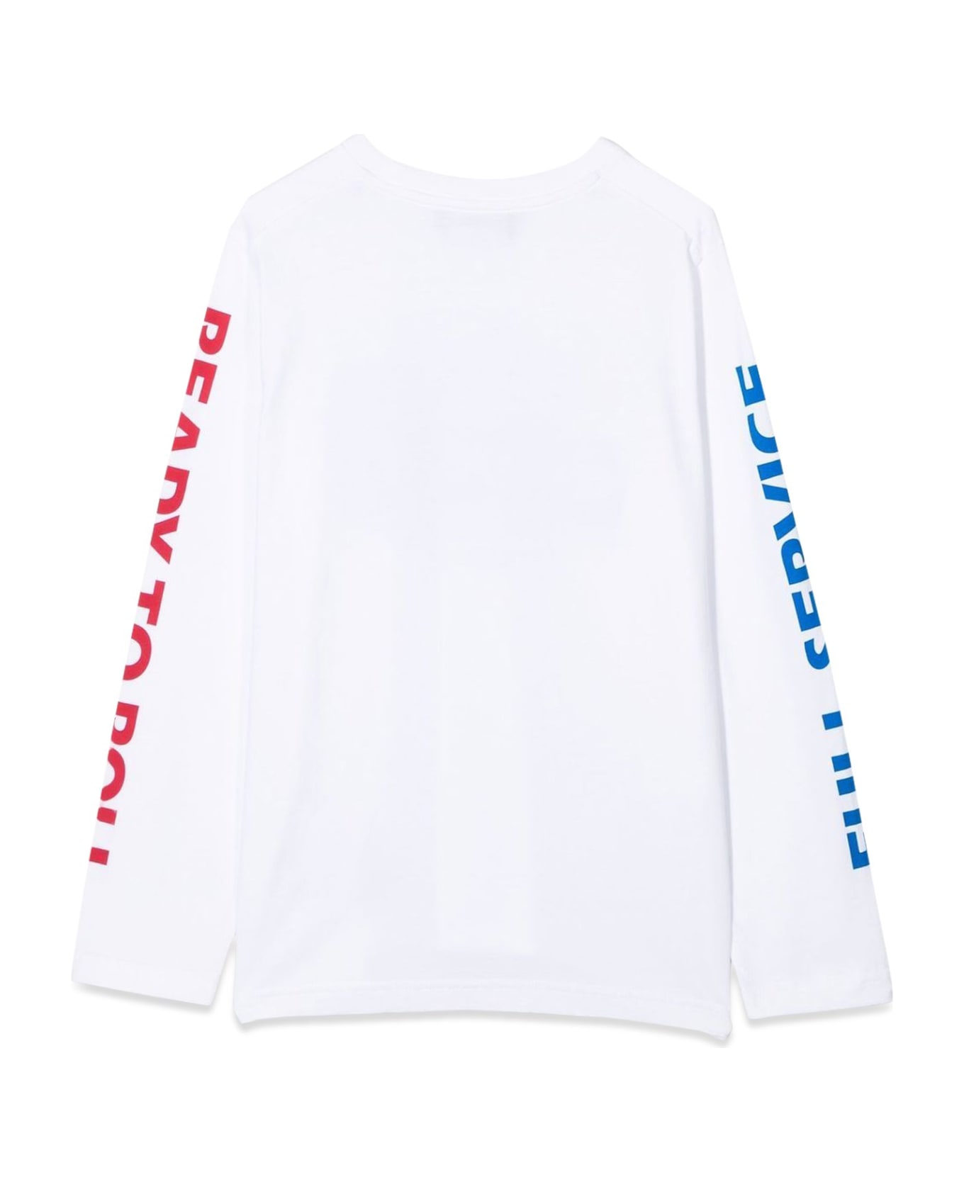 Dsquared2 Long Sleeve T-shirt Front Print And Logo Sleeves - BIANCO