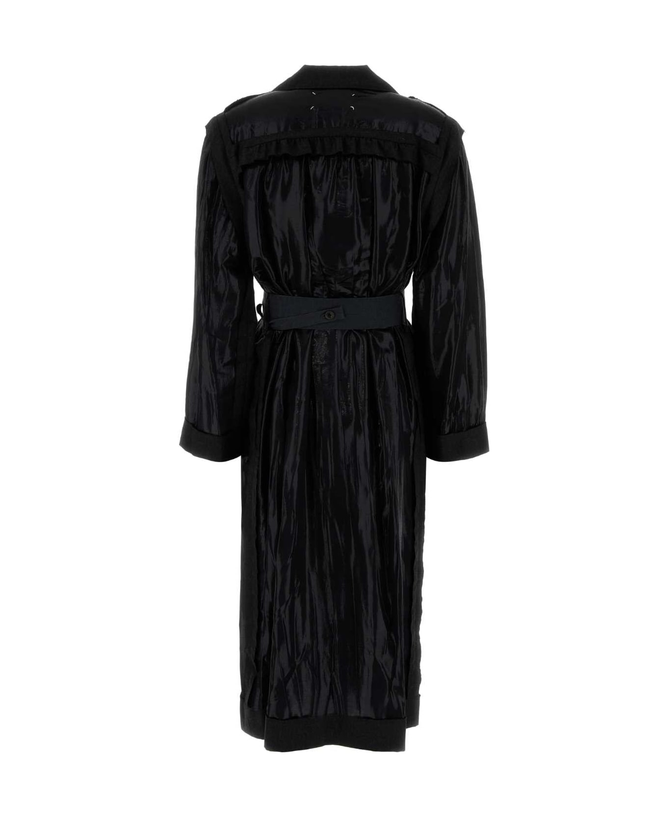 Maison Margiela Black Jersey Trench Dress - BLACKMELANGECARBON