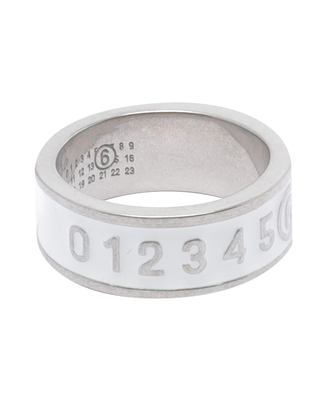 MM6 Maison Margiela Numeric Signature Logo Ring - White