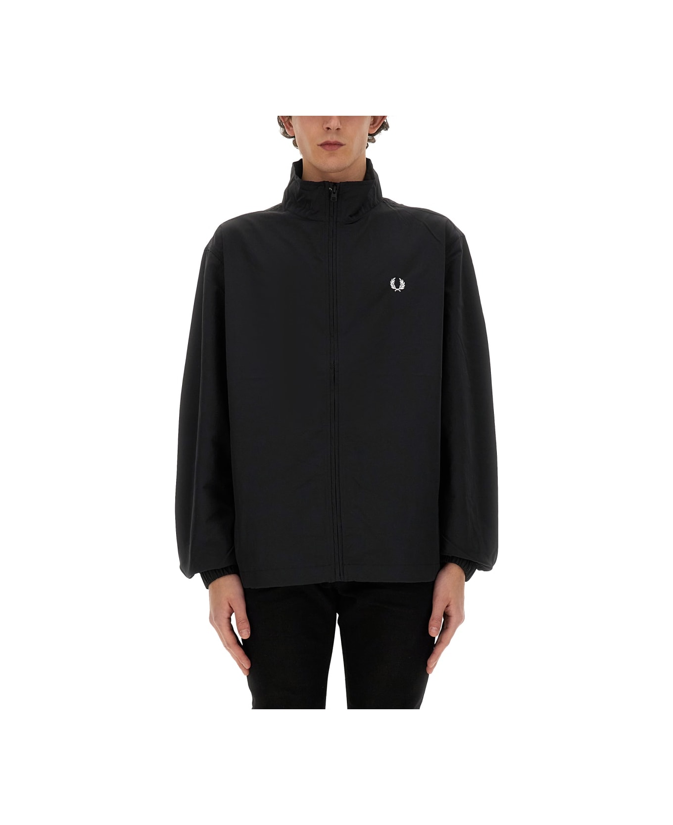 Fred Perry Jacket With Logo - BLACK