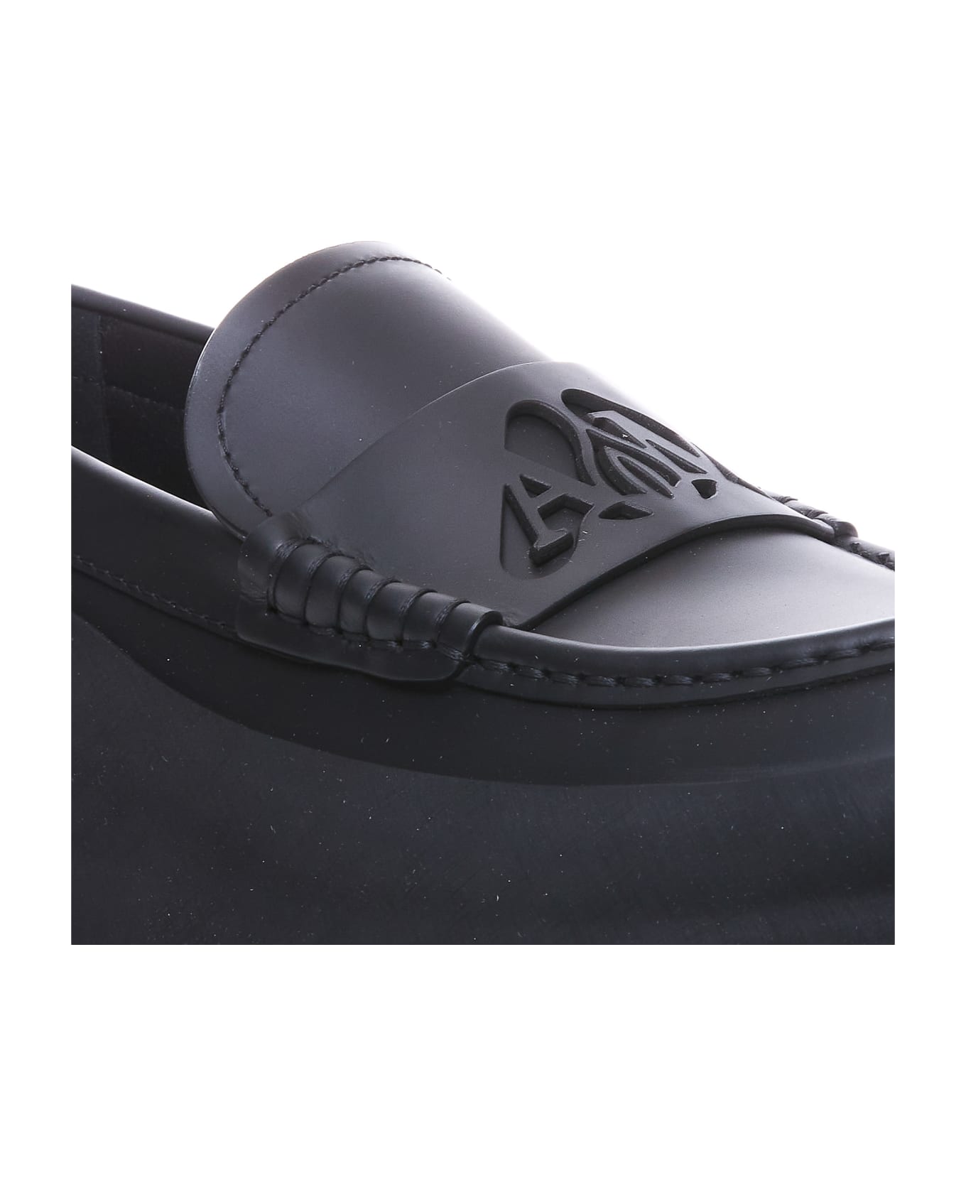 Alexander McQueen Seal Logo Loafers - Black
