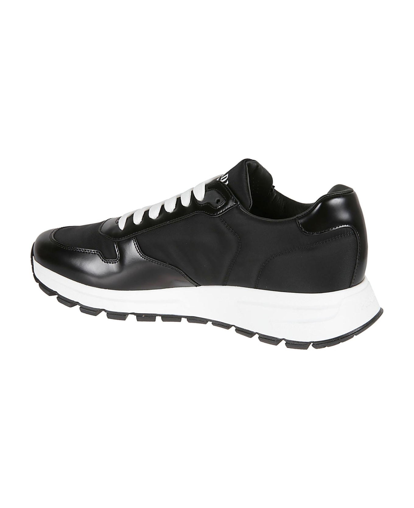 Prada Leather And Fabric Sneakers - Black