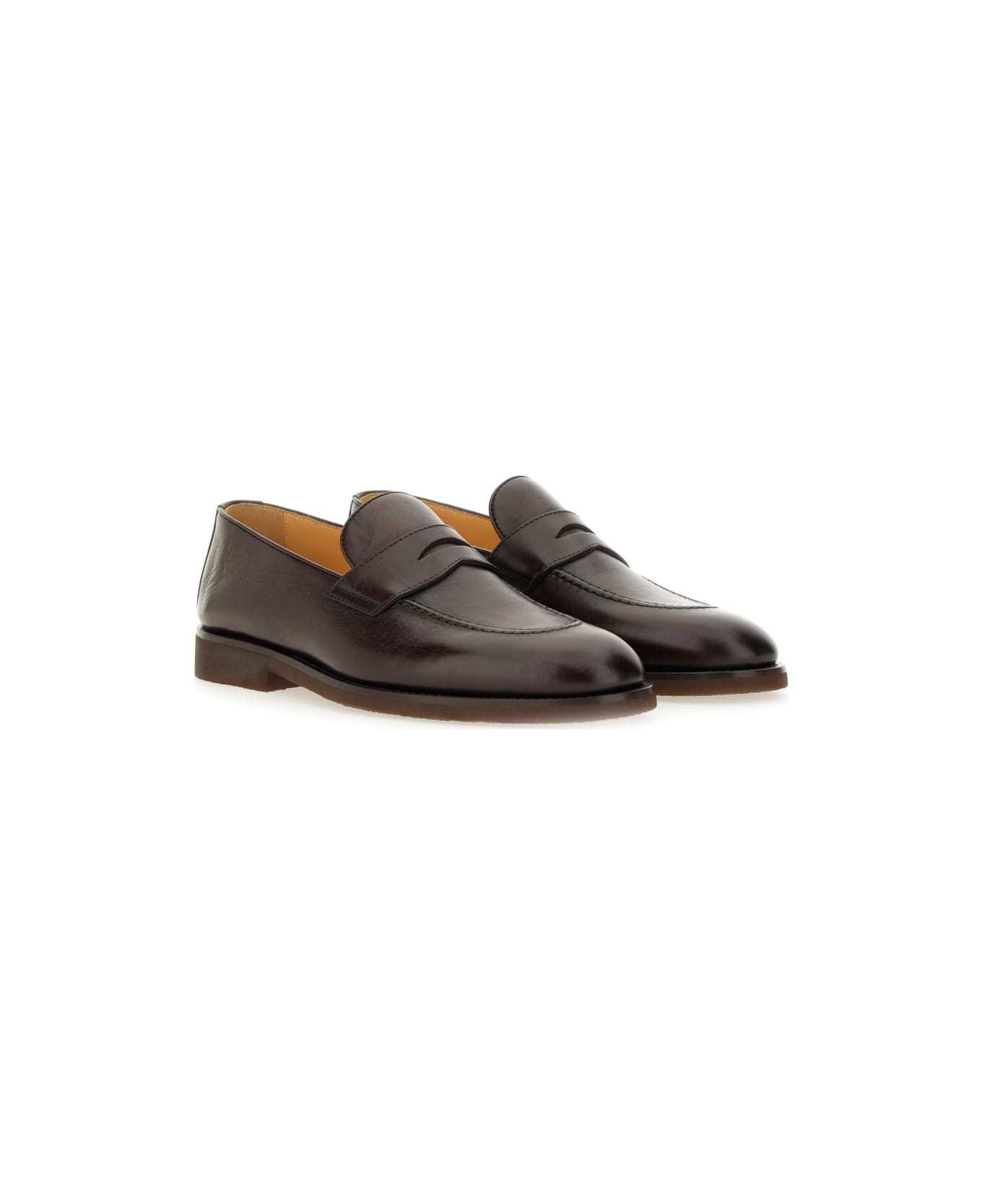 Brunello Cucinelli Leather Loafer - BROWN