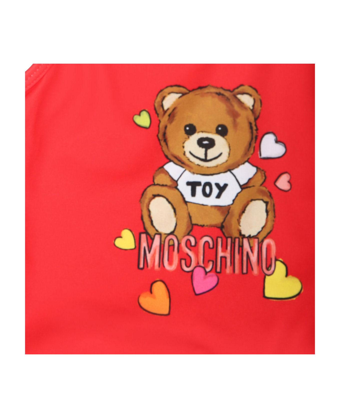 Moschino Red Swimsuit For Baby Girl With Teddy Bear - Red 水着