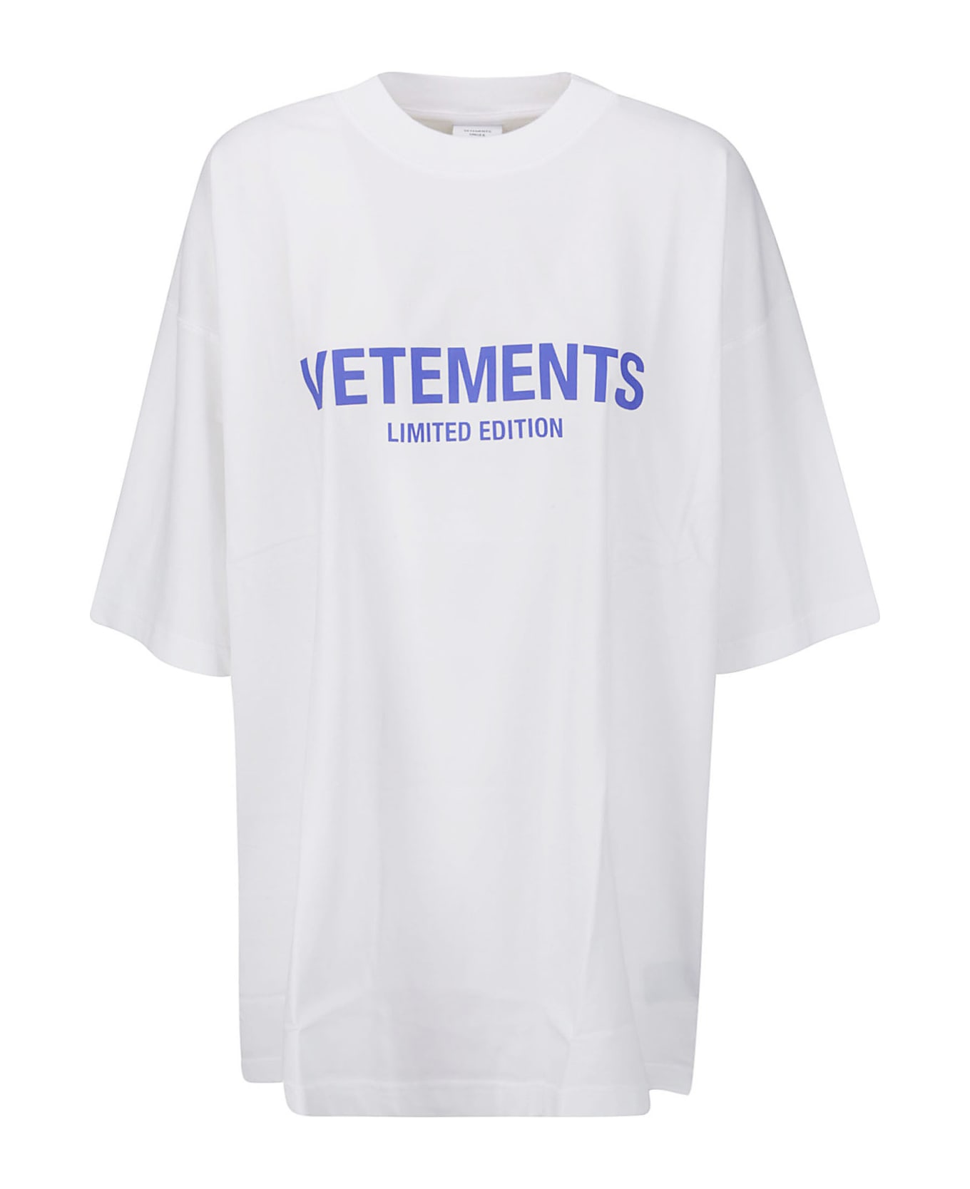 VETEMENTS Limited Edition Logo T-shirt - WHITE / BLUE