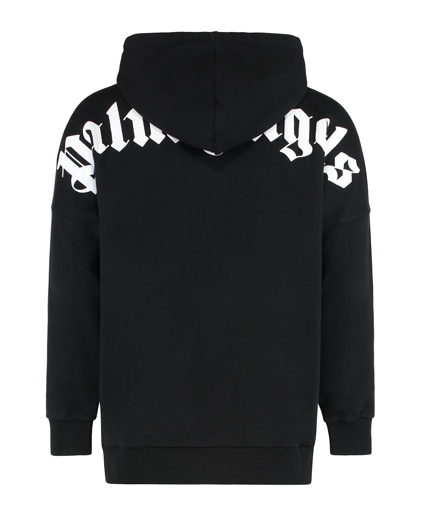 Palm Angels Hooded Sweatshirt In Cotton With Logo - black