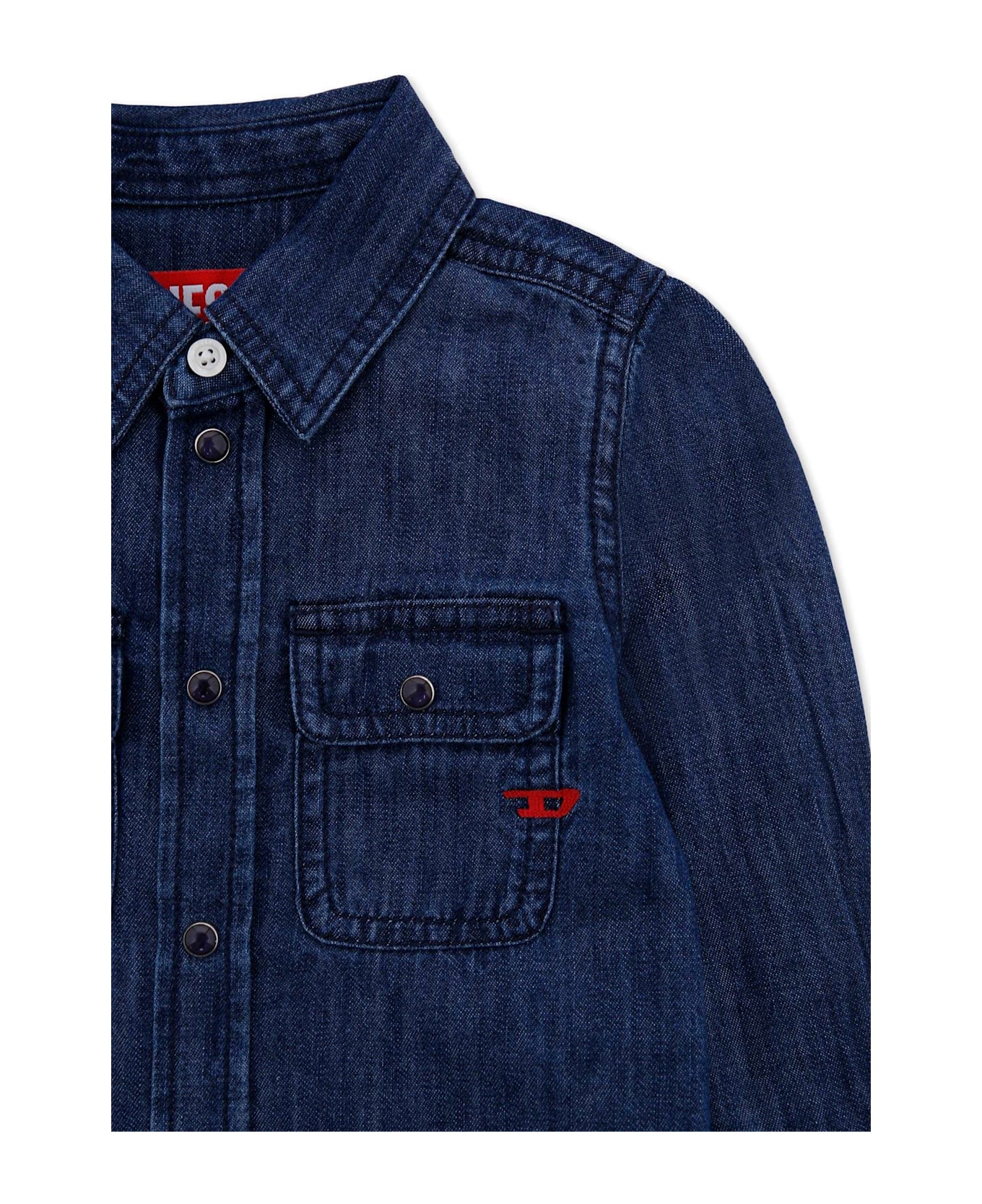 Diesel Denim Shirt For Baby Boy With Logo - Denim