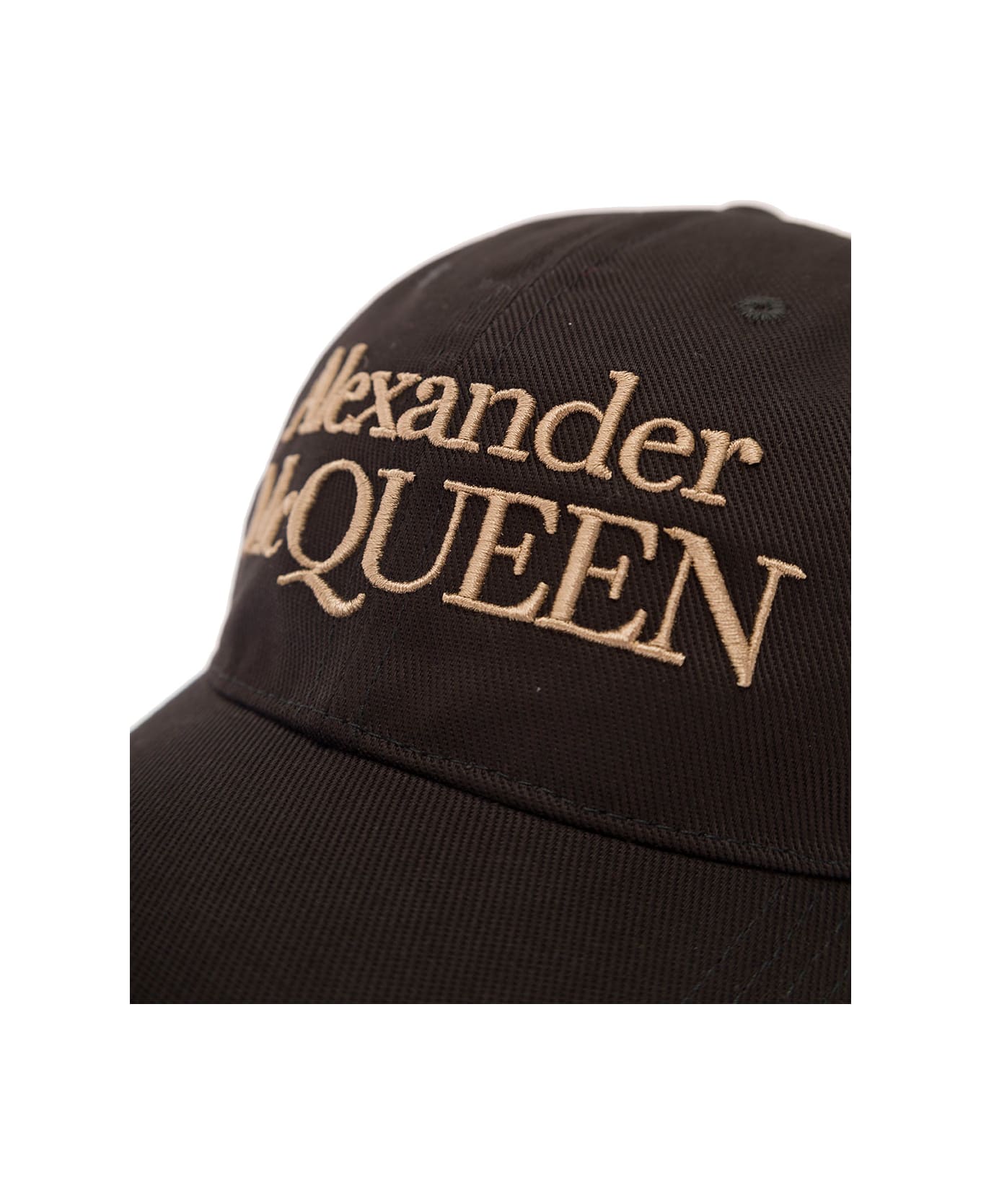 Alexander McQueen Black Baseball Cap With Logo In Cotton Man - Black 帽子