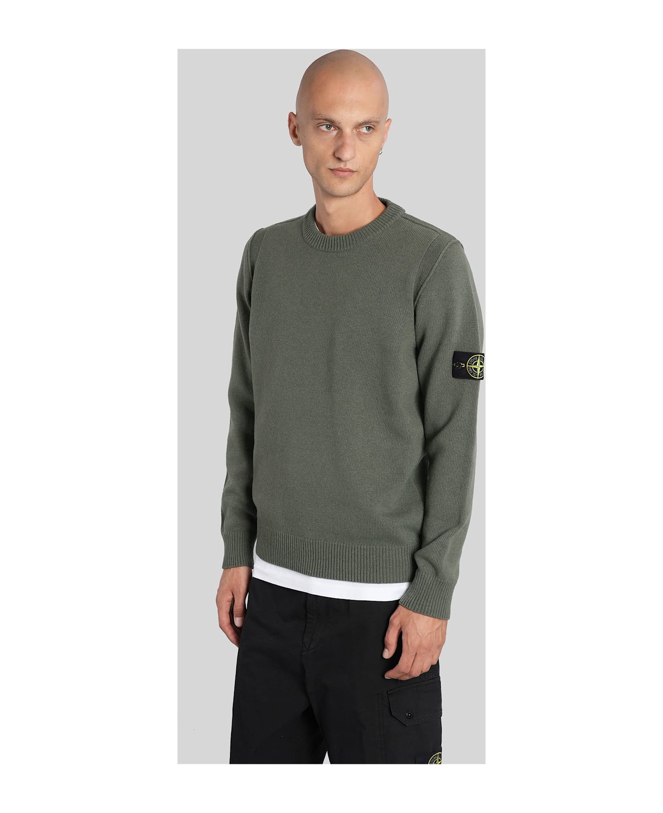 Stone Island Knitwear In Green Wool - MILITARY GREEN