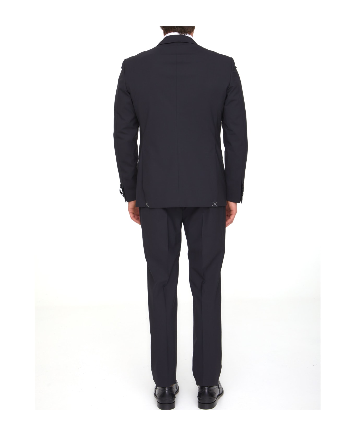 Tonello Black Wool Two-piece Suit - BLACK