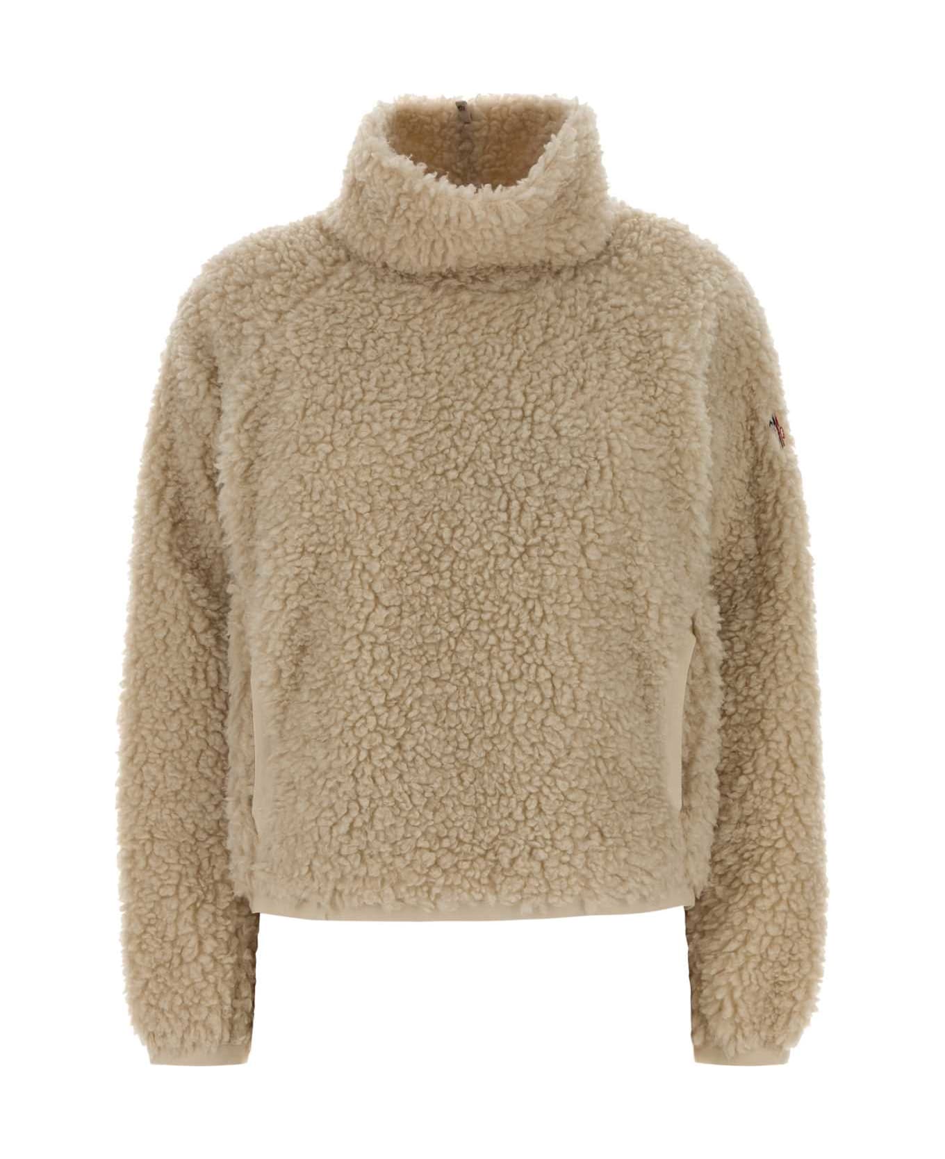 Moncler Grenoble Ivory Teddy Fabric Sweatshirt - 21G