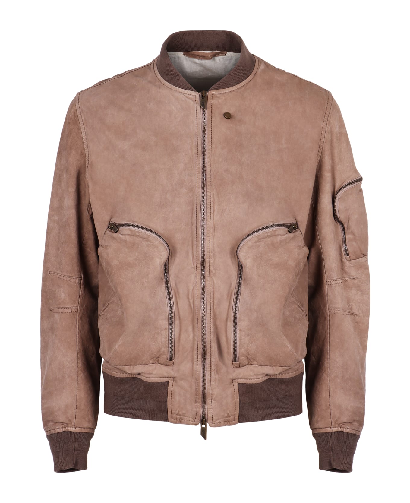 Salvatore Santoro Leather Jacket - turtledove