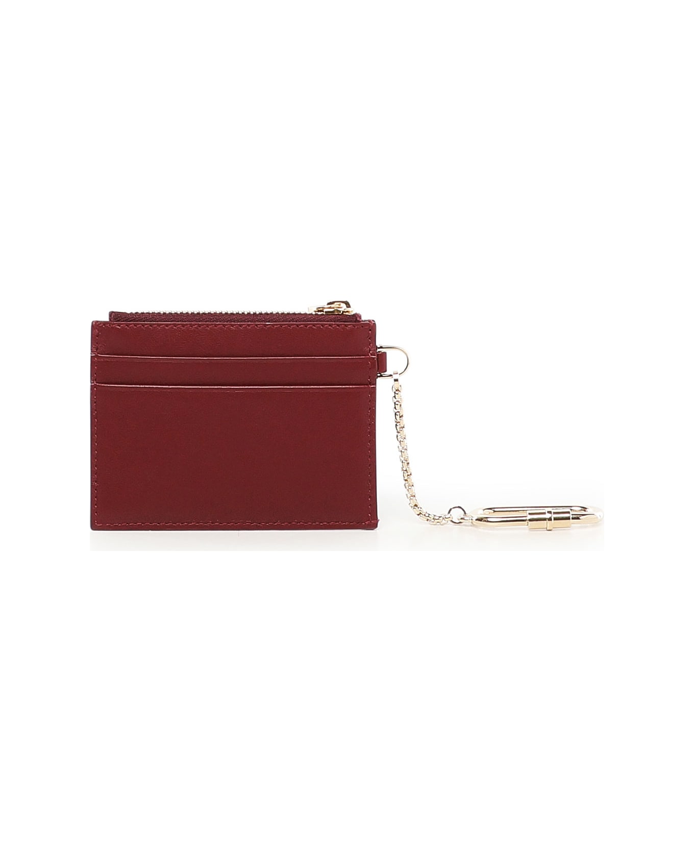 Ferragamo Card Holder With Key Ring - Bordeaux