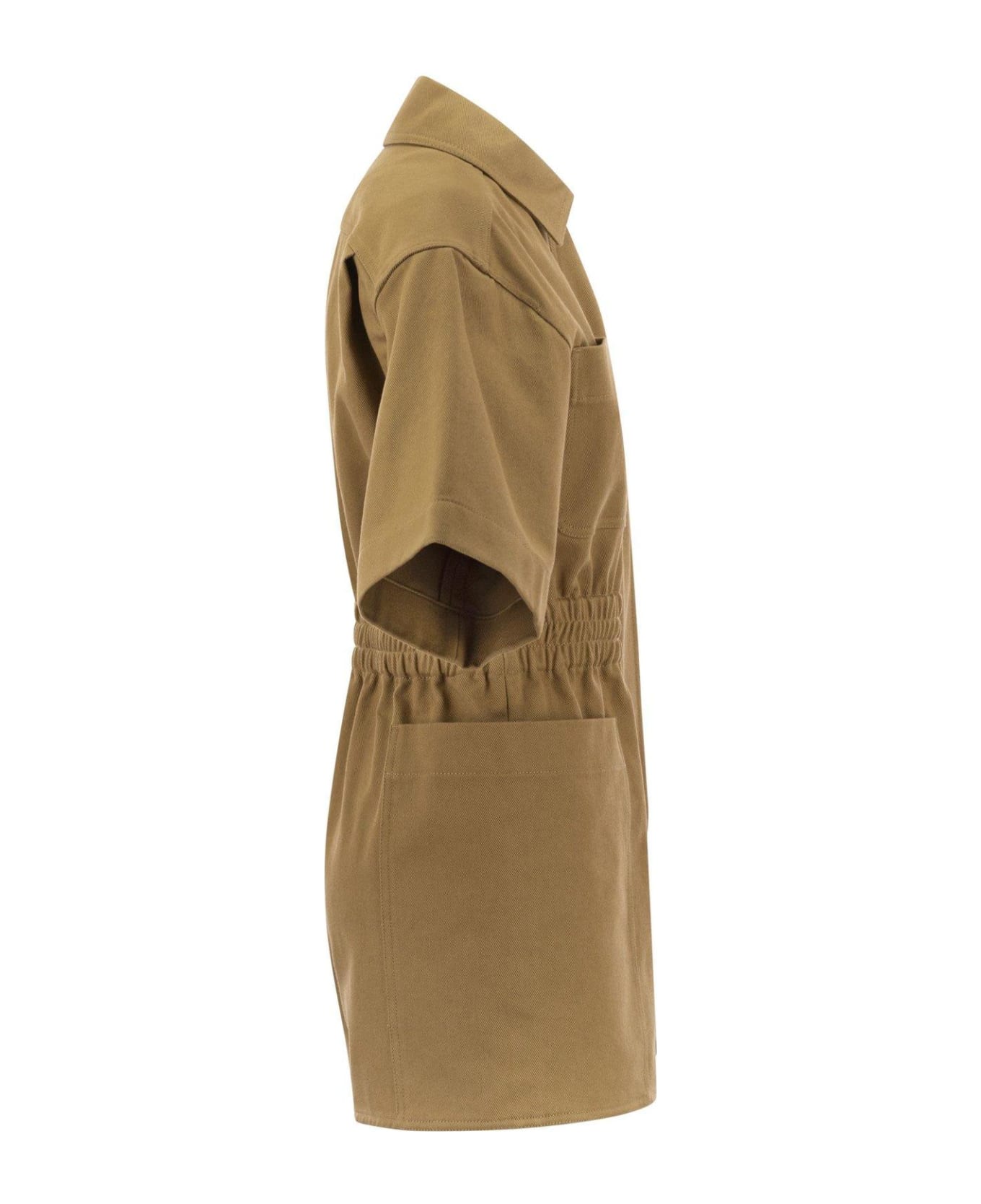 Max Mara Angora Workwear Jumpsuit - Leather Brown ジャンプスーツ