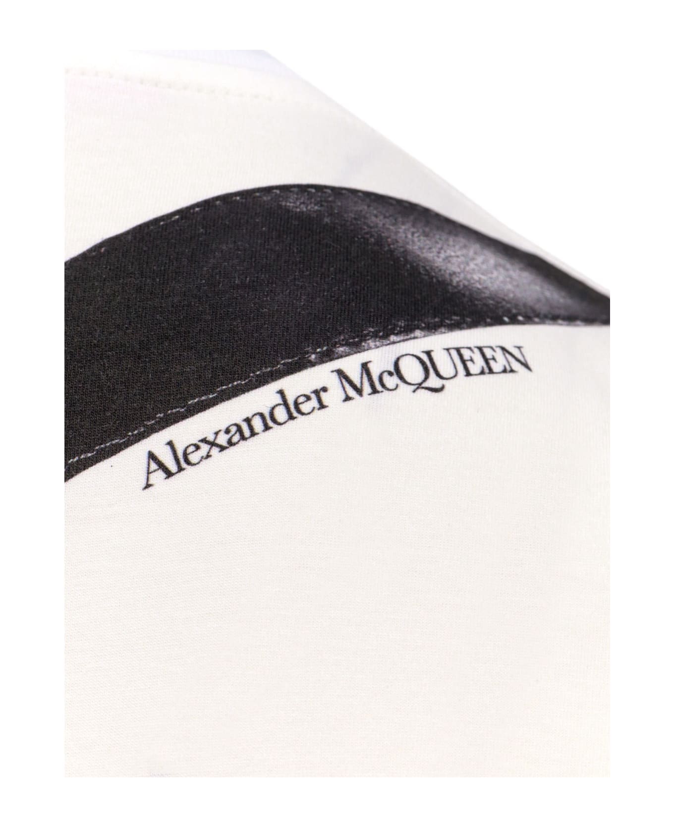 Alexander McQueen Graphic Design Crewneck T-shirt - White