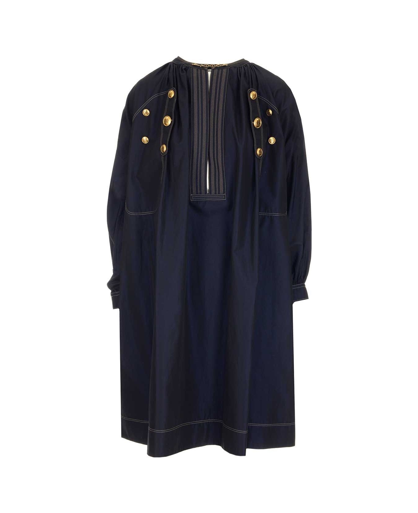Givenchy Button Detailed Midi Dress - BLUE