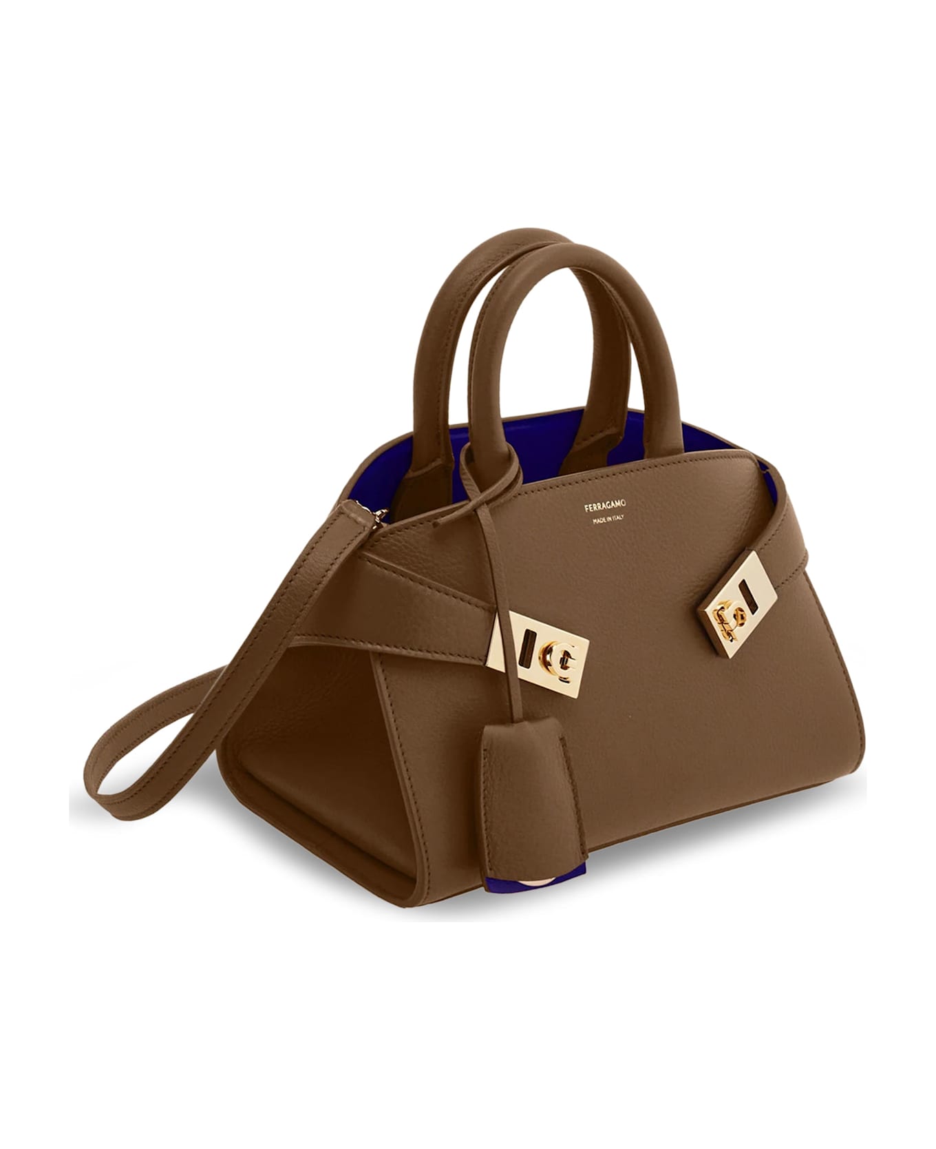 Ferragamo Hug Mini Leather Crossbody Bag - CLAY