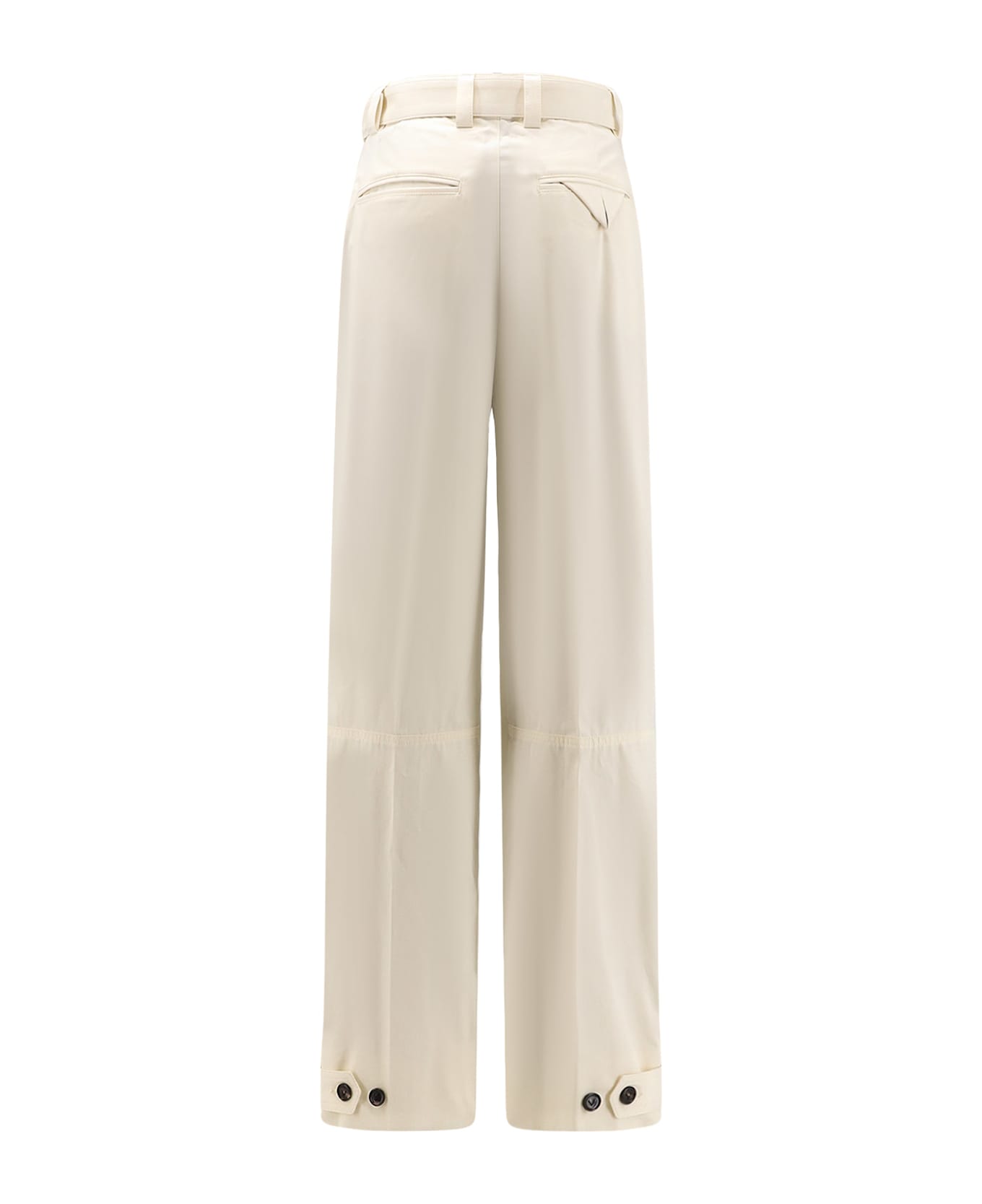 Bottega Veneta Light Cotton Trousers With Belt - Frosting