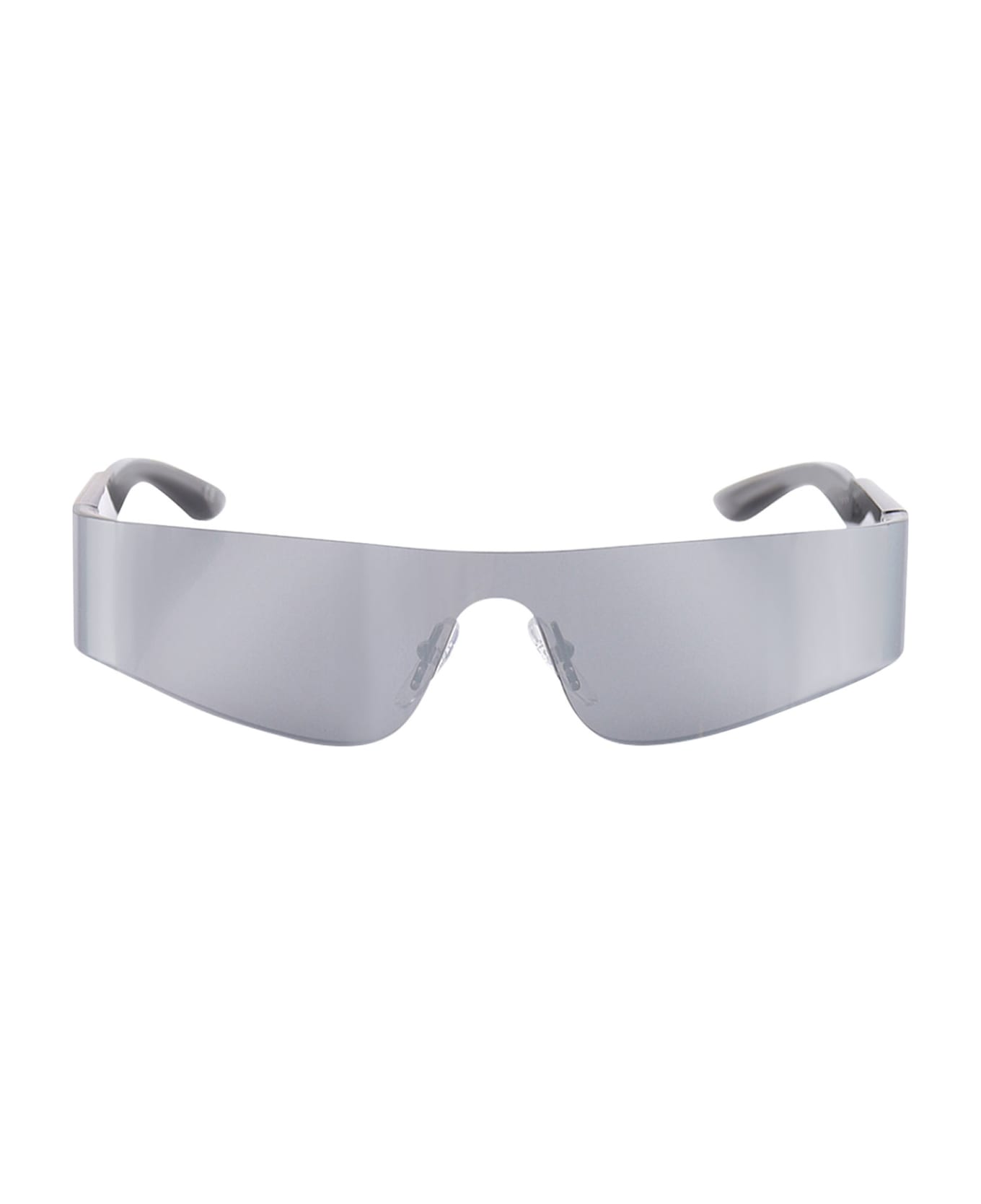 Balenciaga Silver Acetate Mono Rectangle Sunglasses - Silver