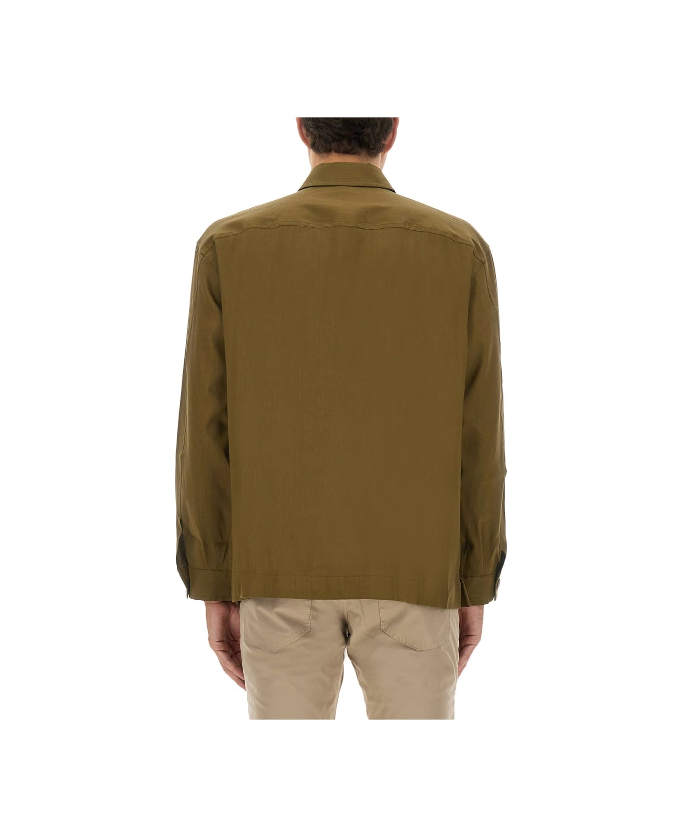 Hugo Boss Stretch Linen And Viscose Shirt - BROWN