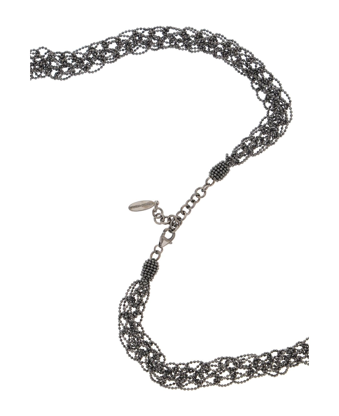 Brunello Cucinelli Precious Loops Necklace - ULTRA BLACK (Grey)