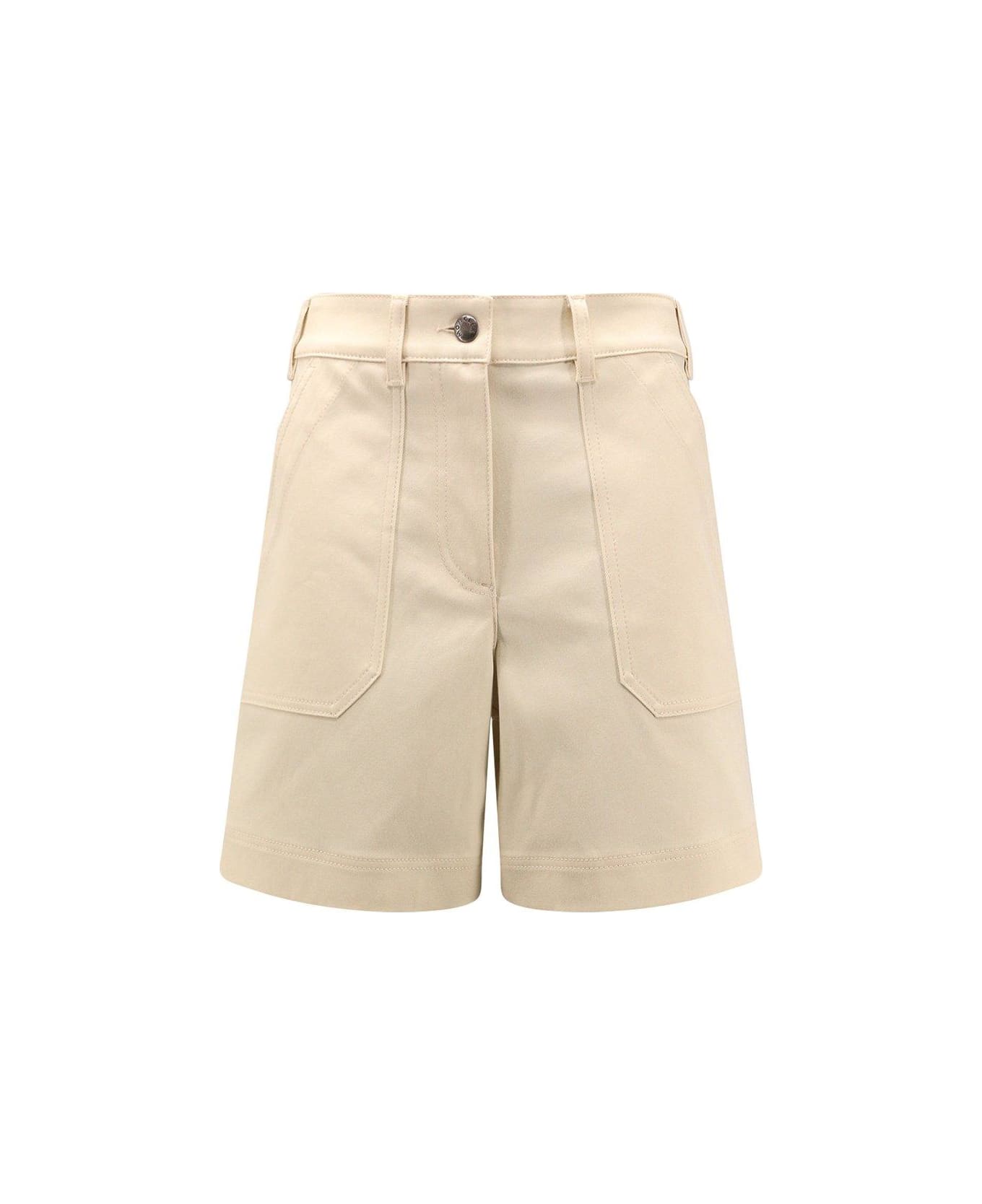 Moncler Logo Patch Pocket Shorts - Beige